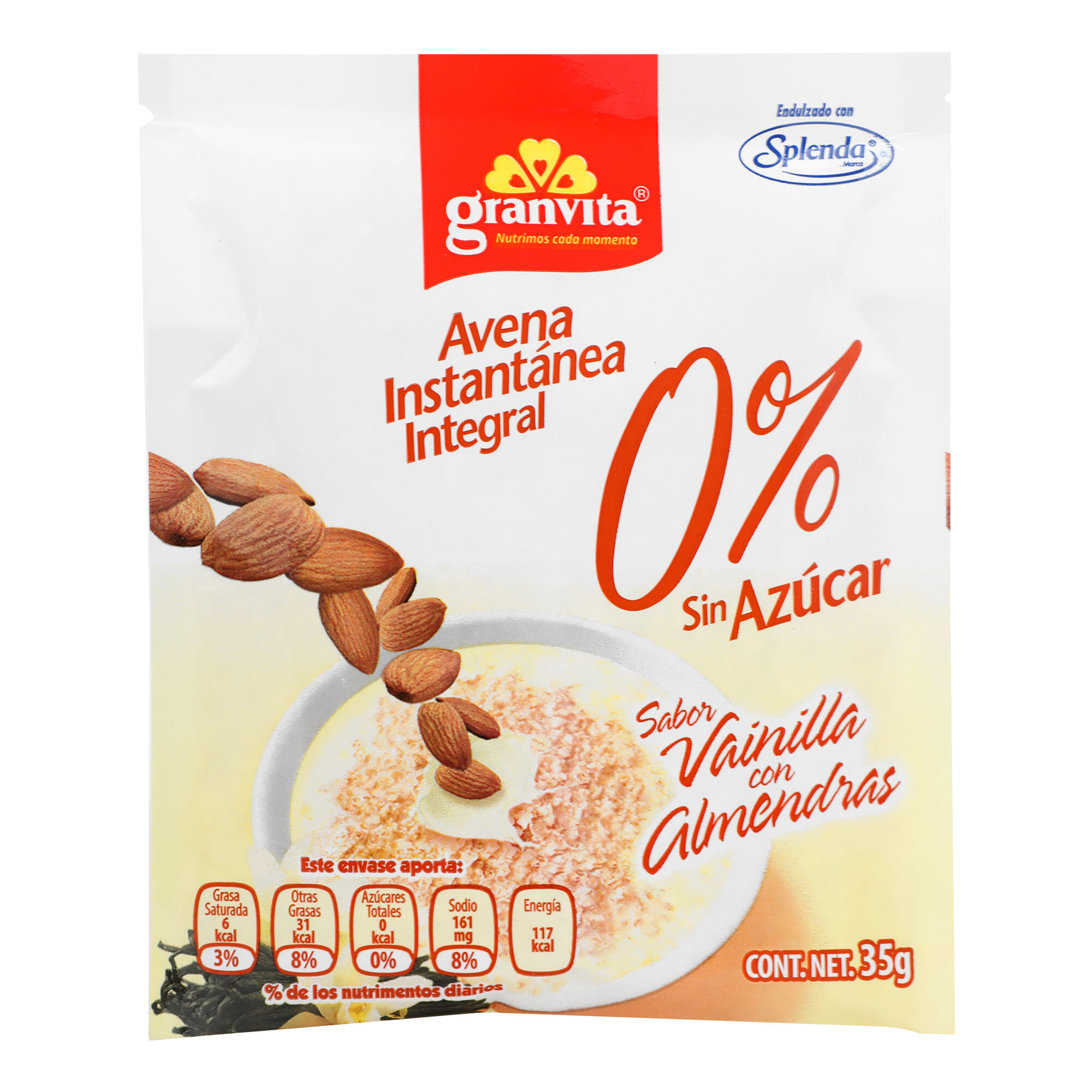 Avena Instantanea Vainilla Almendra 0% Azucar Granvita 35