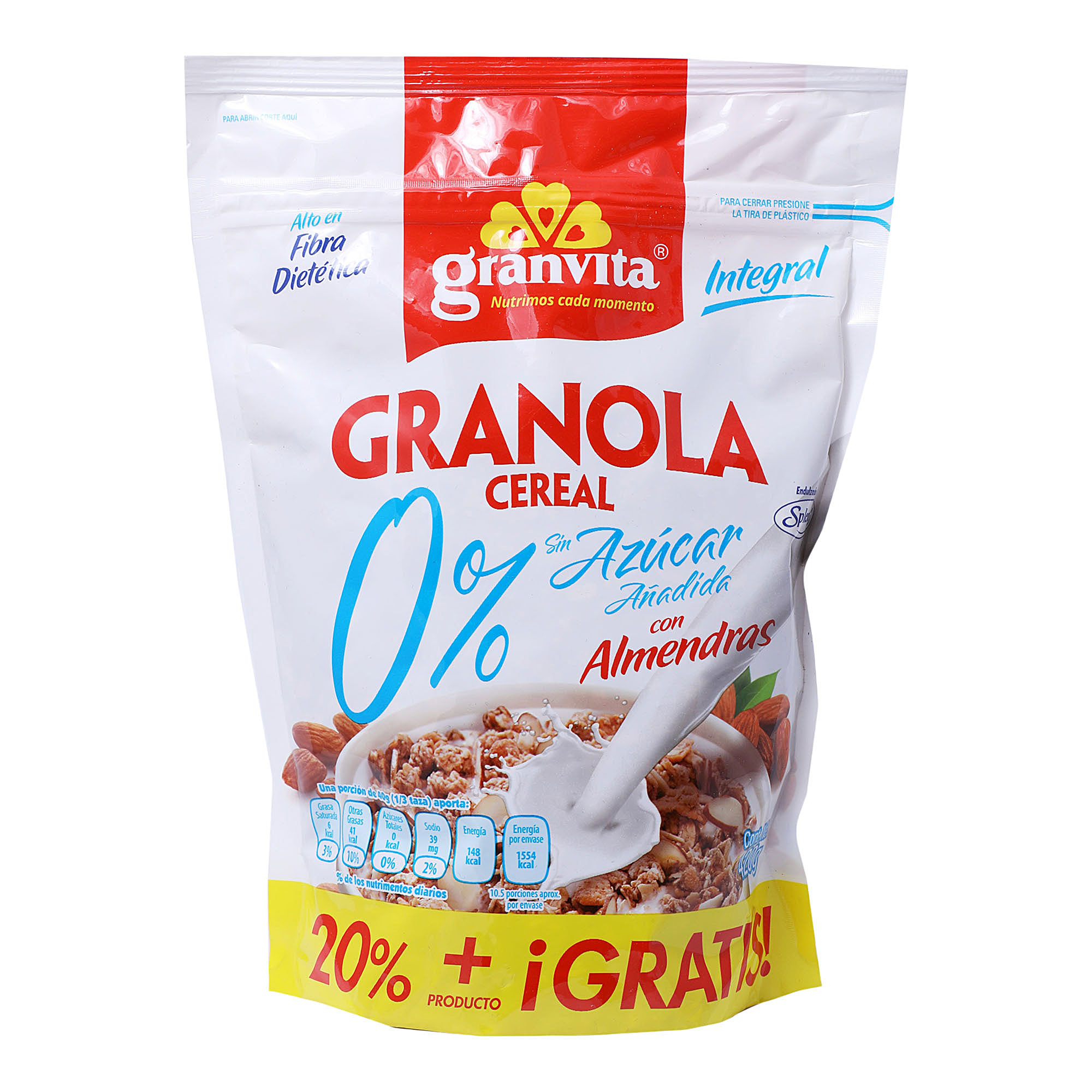 Granola 0 % Azucar Granvita 350.0 Gr