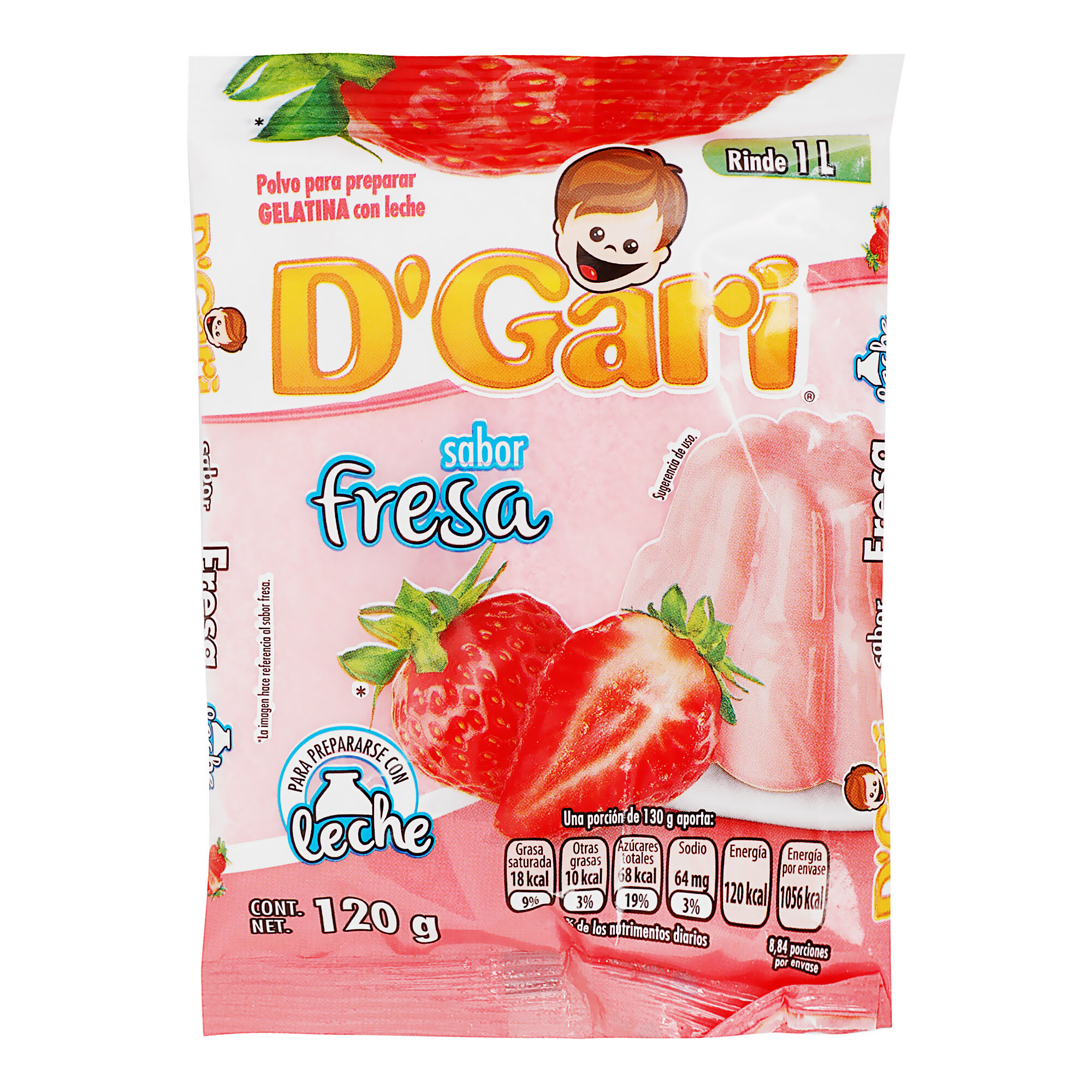 Gelatina Fresa Con Leche Dgari 120.0 Gr