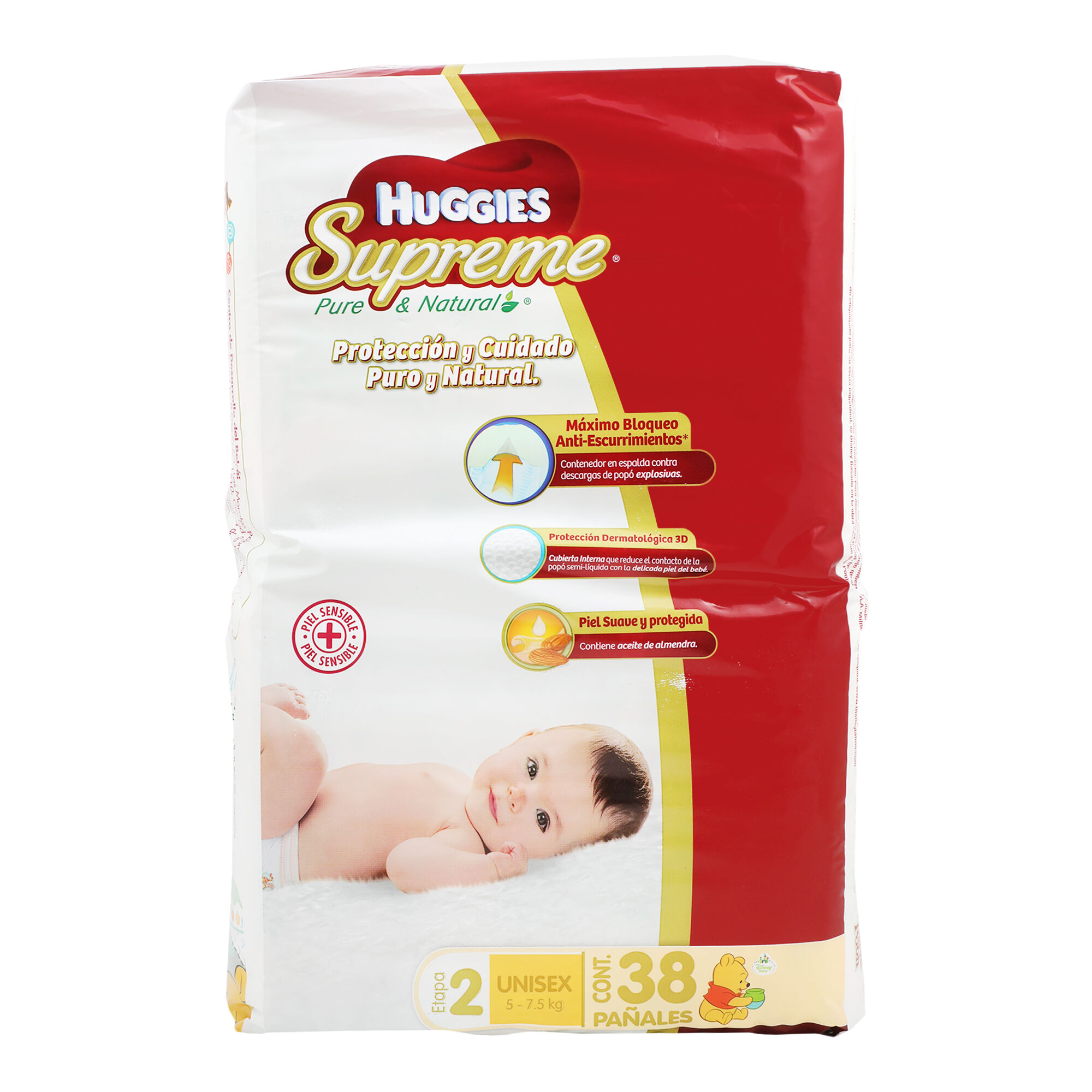 Pañal Supreme T 2 Unisex Huggies 36.0 Pza