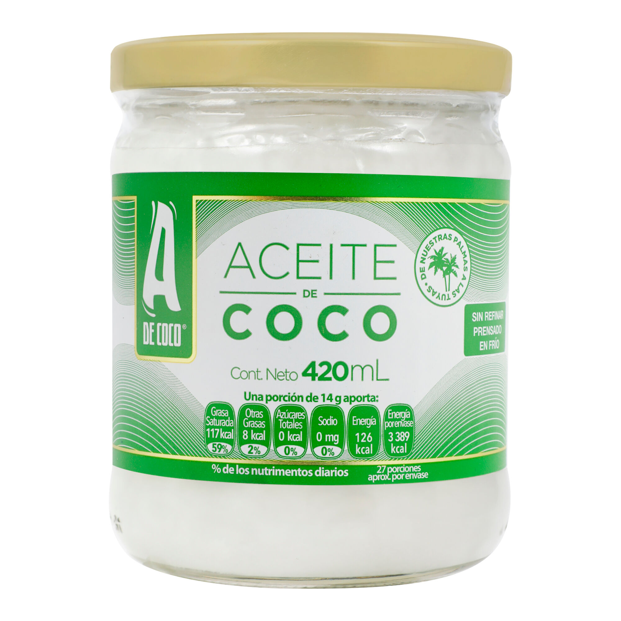 Aceite De Coco Extra Virgen A De Coco 420.0 Ml
