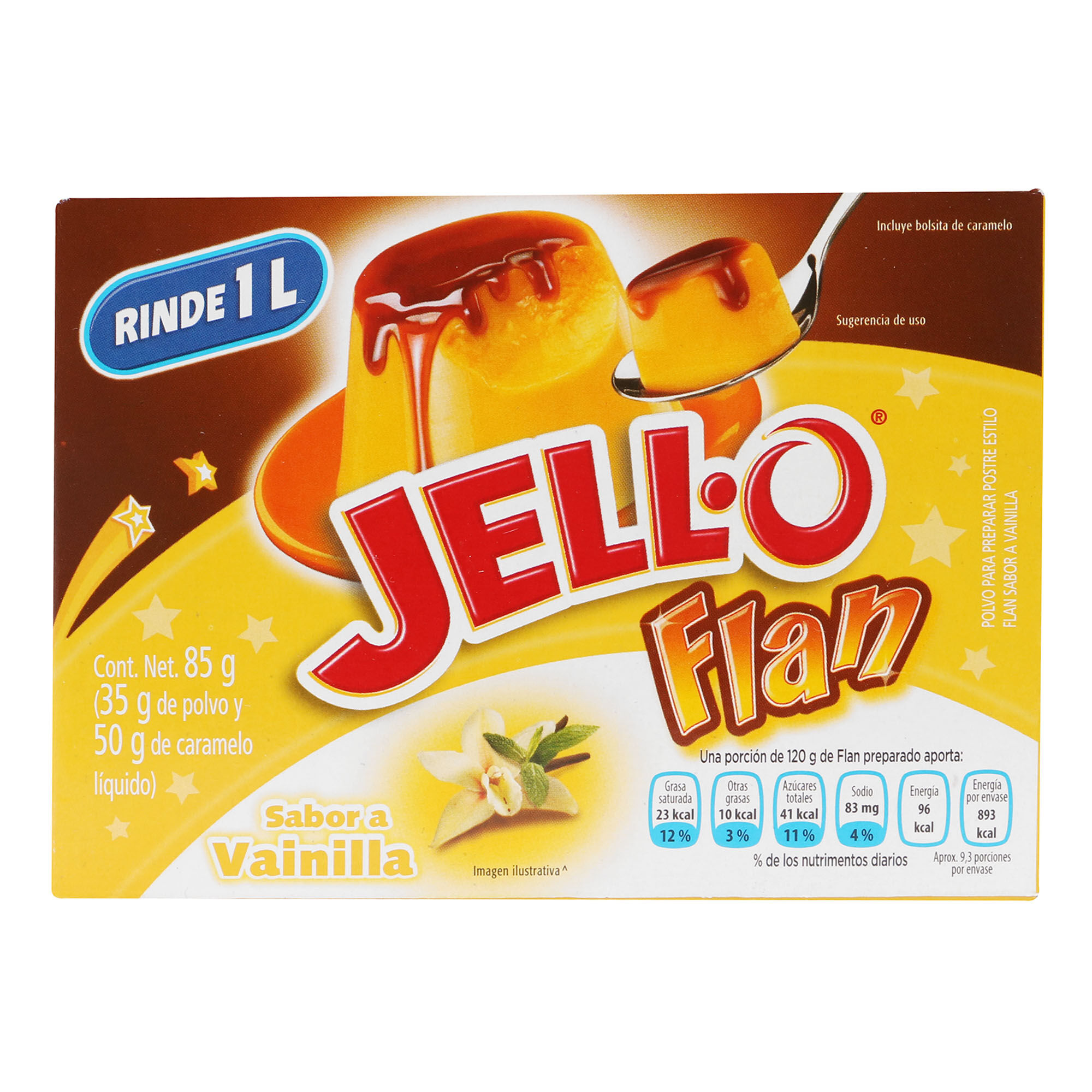 Flan Con Caramelo Jell O 35.0 Gr