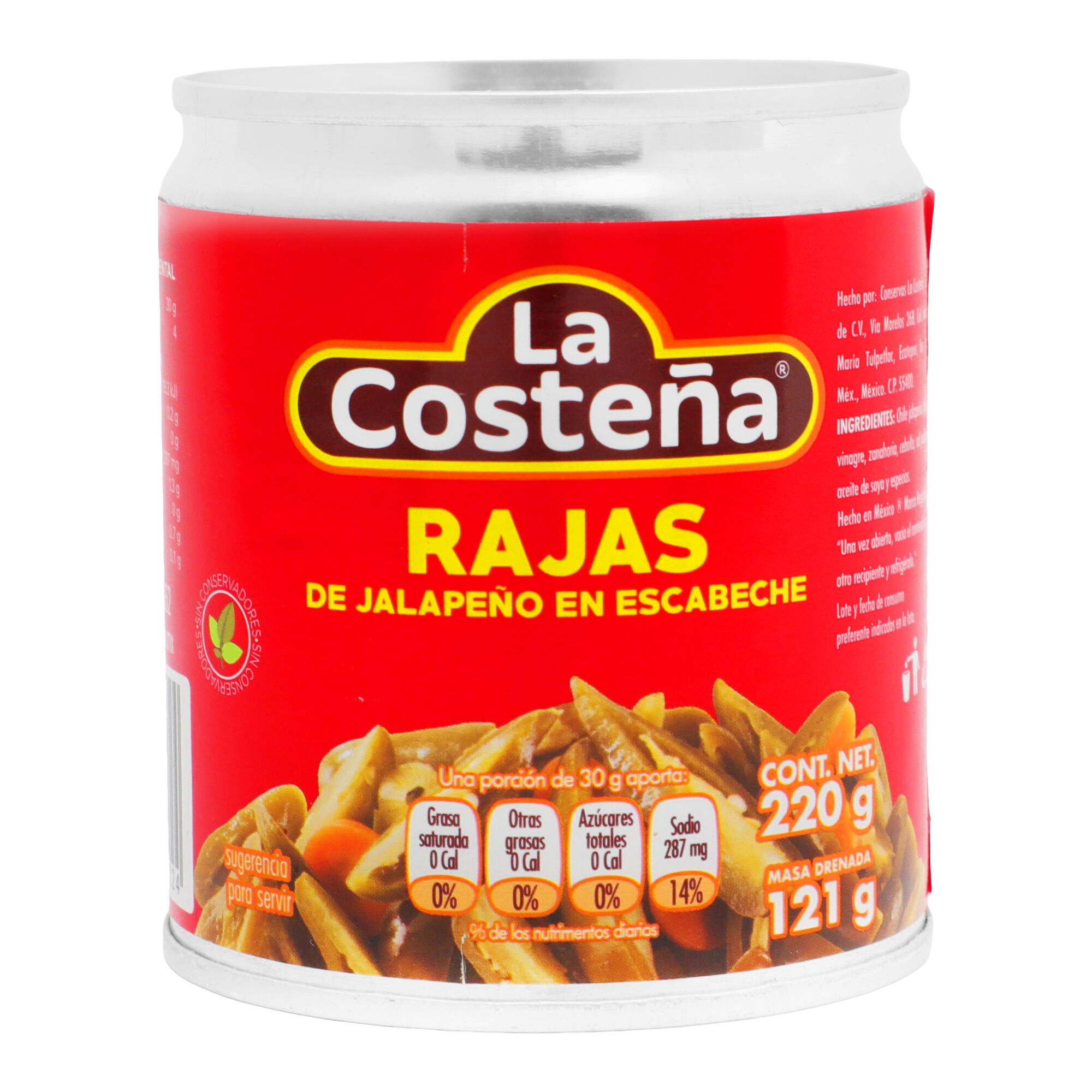 Chile Rajas Verdes La Costeña 220.0 Gr