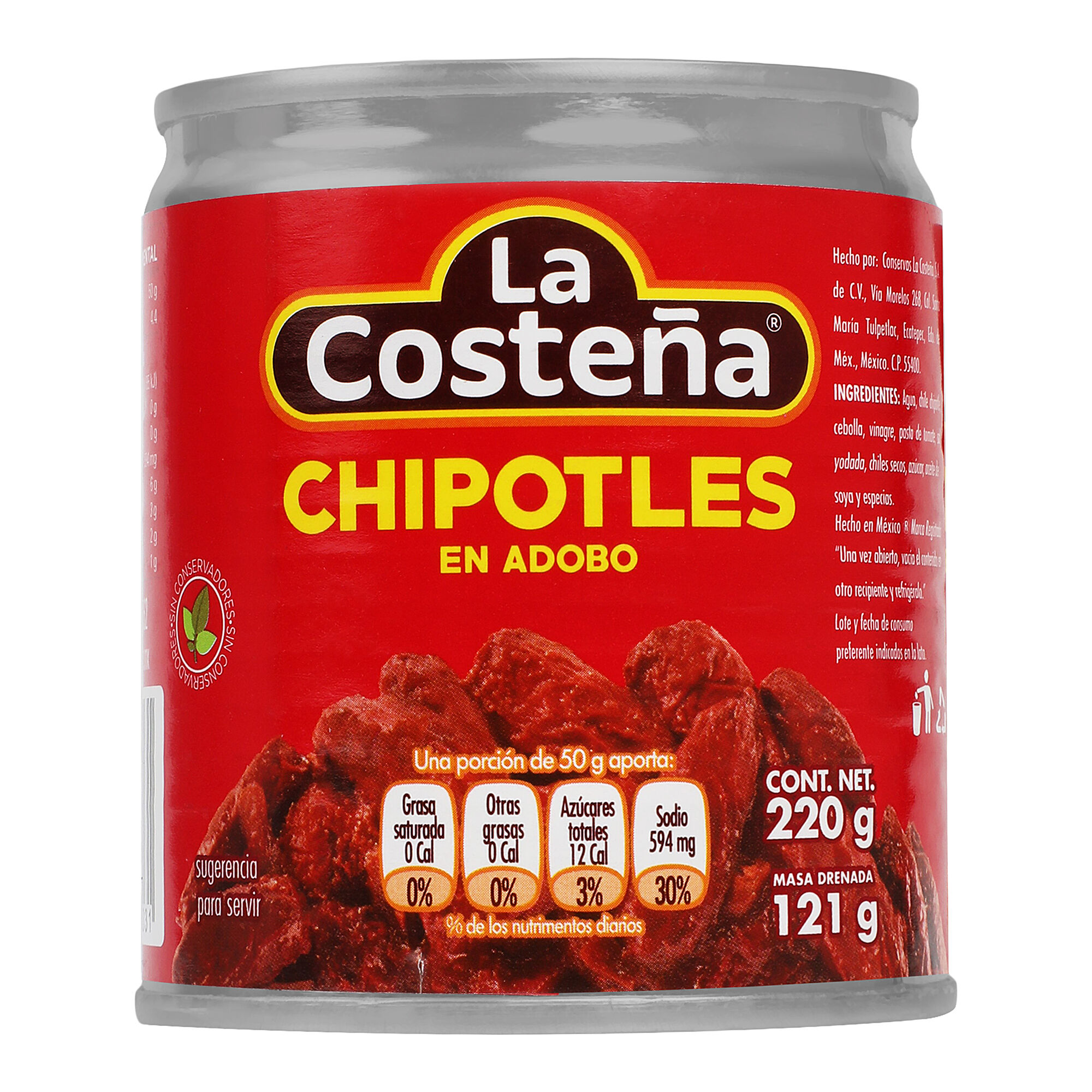 Chile Chipotle La Costeña 220.0 Gr
