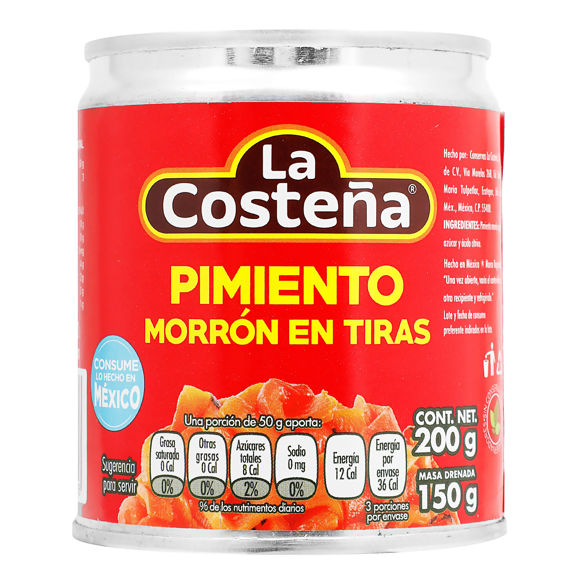 Pimiento Morron En Tiras La Costeña 220.0 Gr