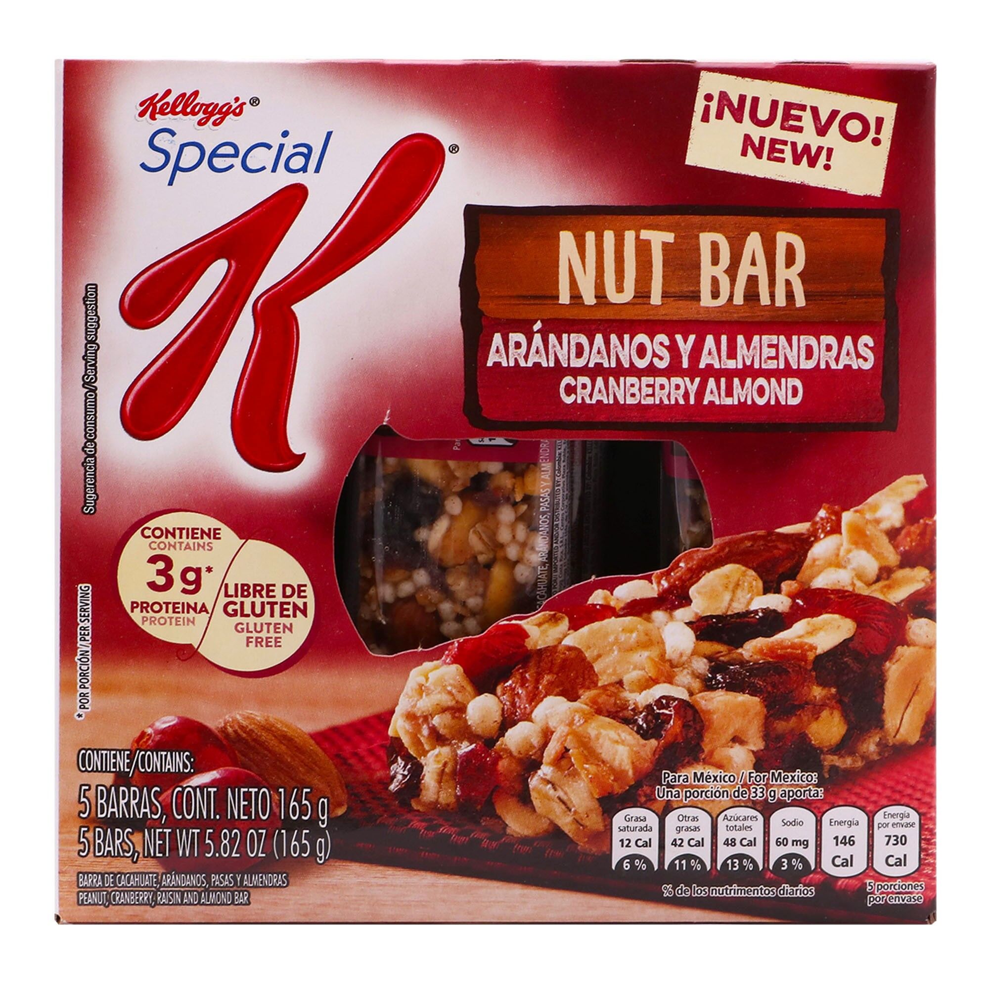 Barra Special K Cranberry Nut Bar Kelloggs 165.0 Gr