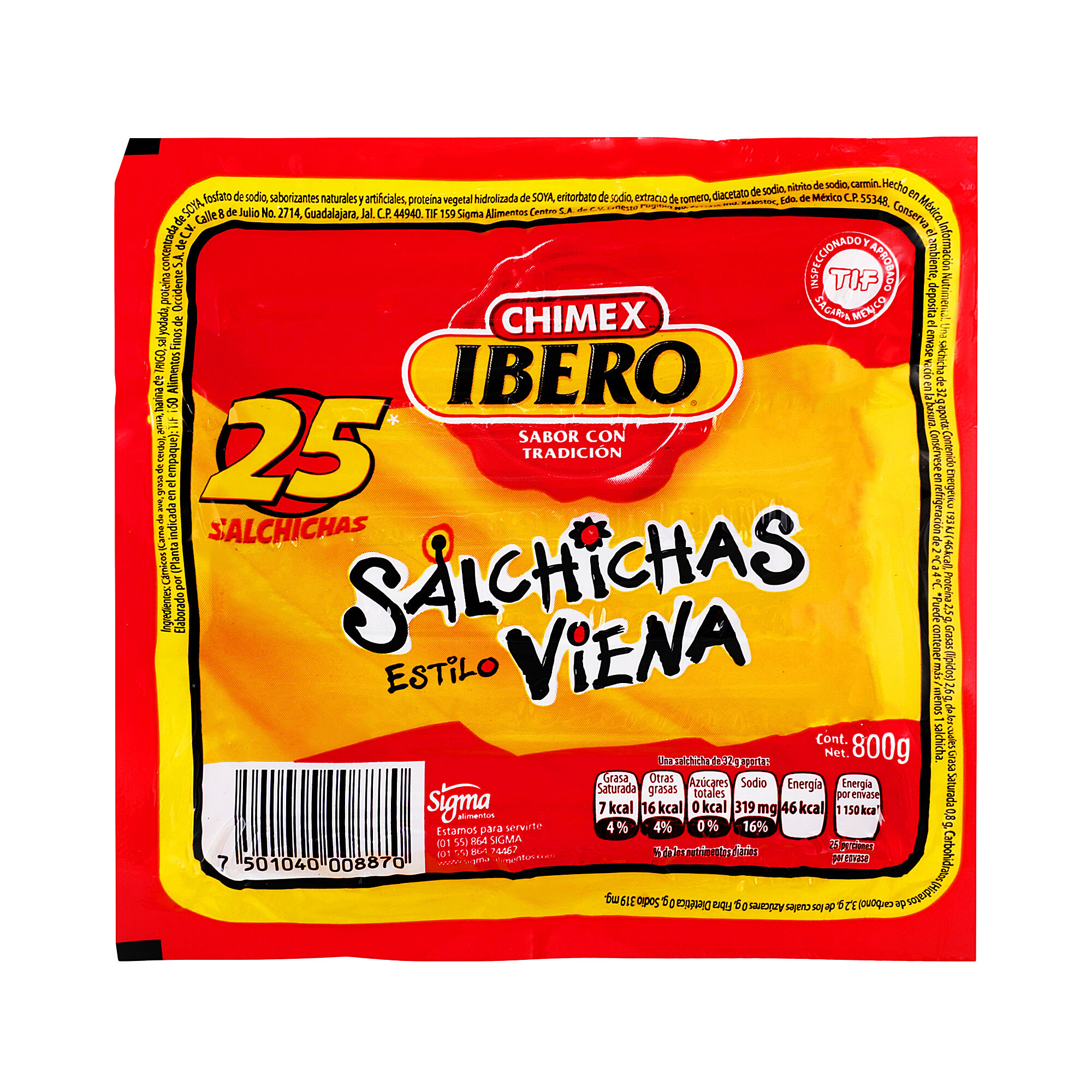 Salchicha Viena Iberomex 800.0 Gr