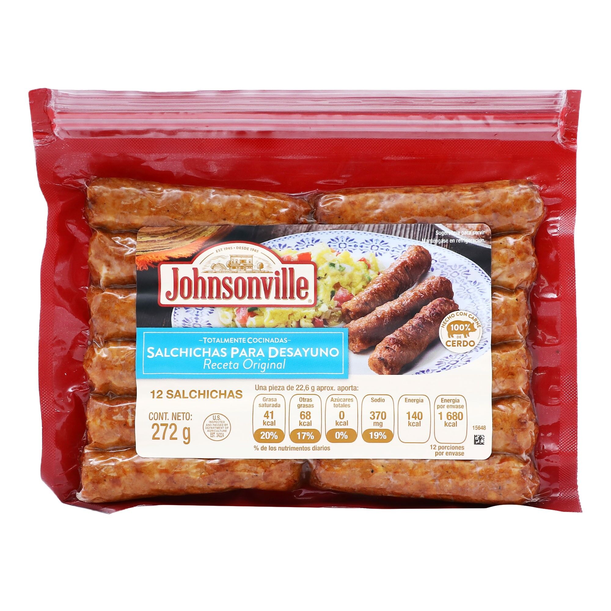 Salchicha Desayuno Cocida Johnsonville 272.0 Gr