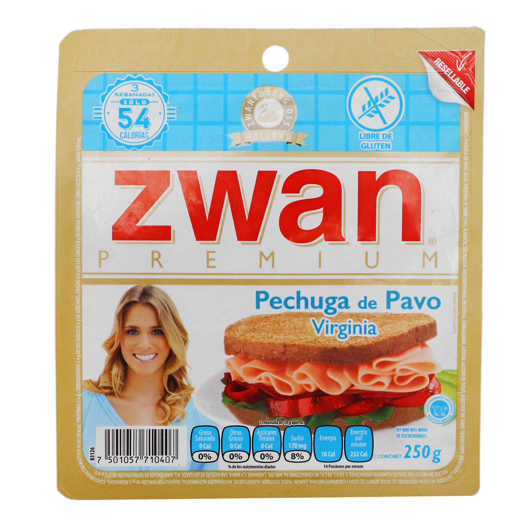 Jamon Pechuga Virginia Zwan 250.0 Gr