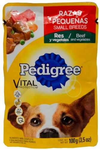 Comida Perro Pouch Res Y Veget Rza Peq Pedigree 100.0 G