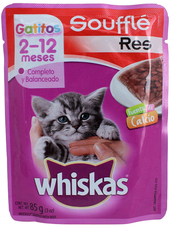 Comida Gato Jelly Pouch Res Gatitos Whiskas 85.0 Gr