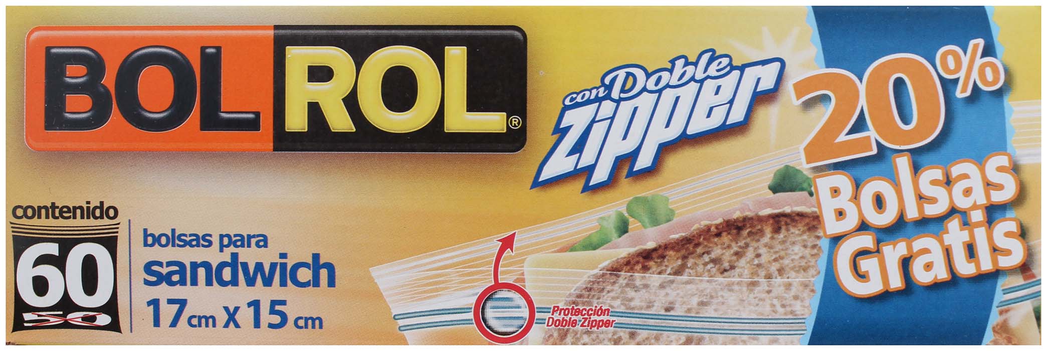 Bolsa Cocina Para Sandwich Con Zipper Bol Rol 50.0 Pz