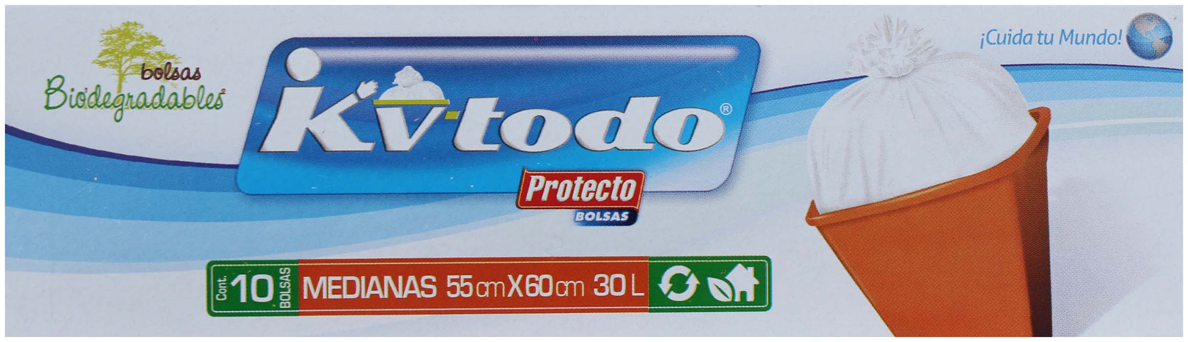 Bolsa Basura Med Biodegradable 55x60cm Kv Todo 10.0 Pza