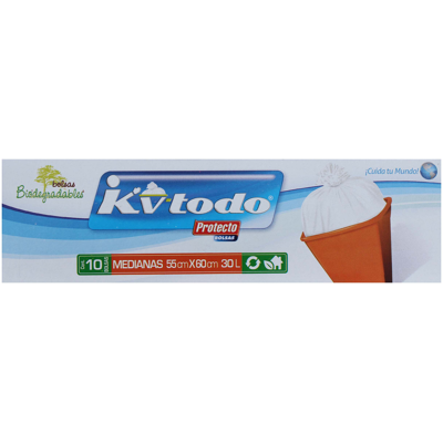 Bolsa Basura Med Biodegradable 55x60cm Kv Todo 10.0 Pza