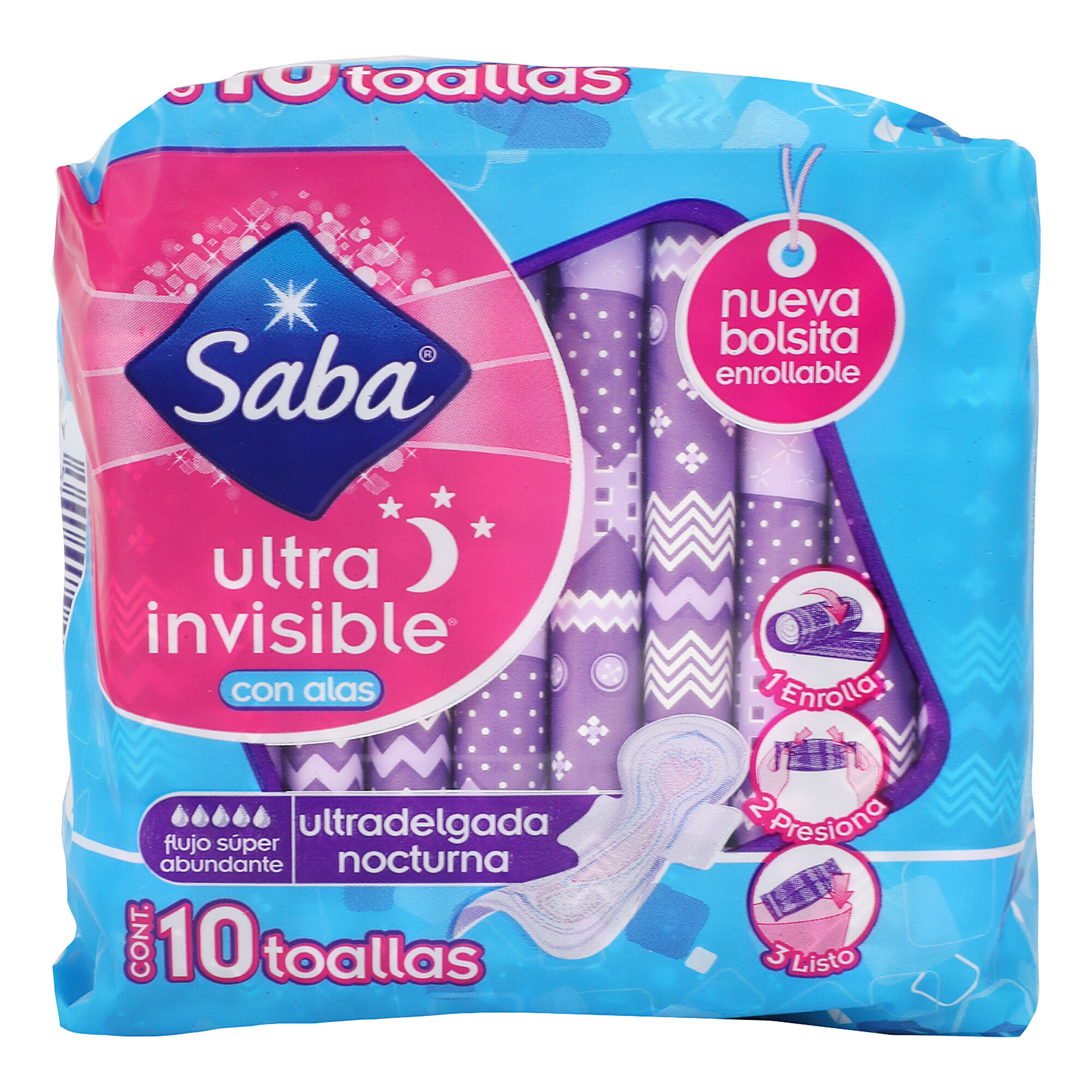Toalla Femenina Ultra Invisible Buenas Noches Saba 10.0