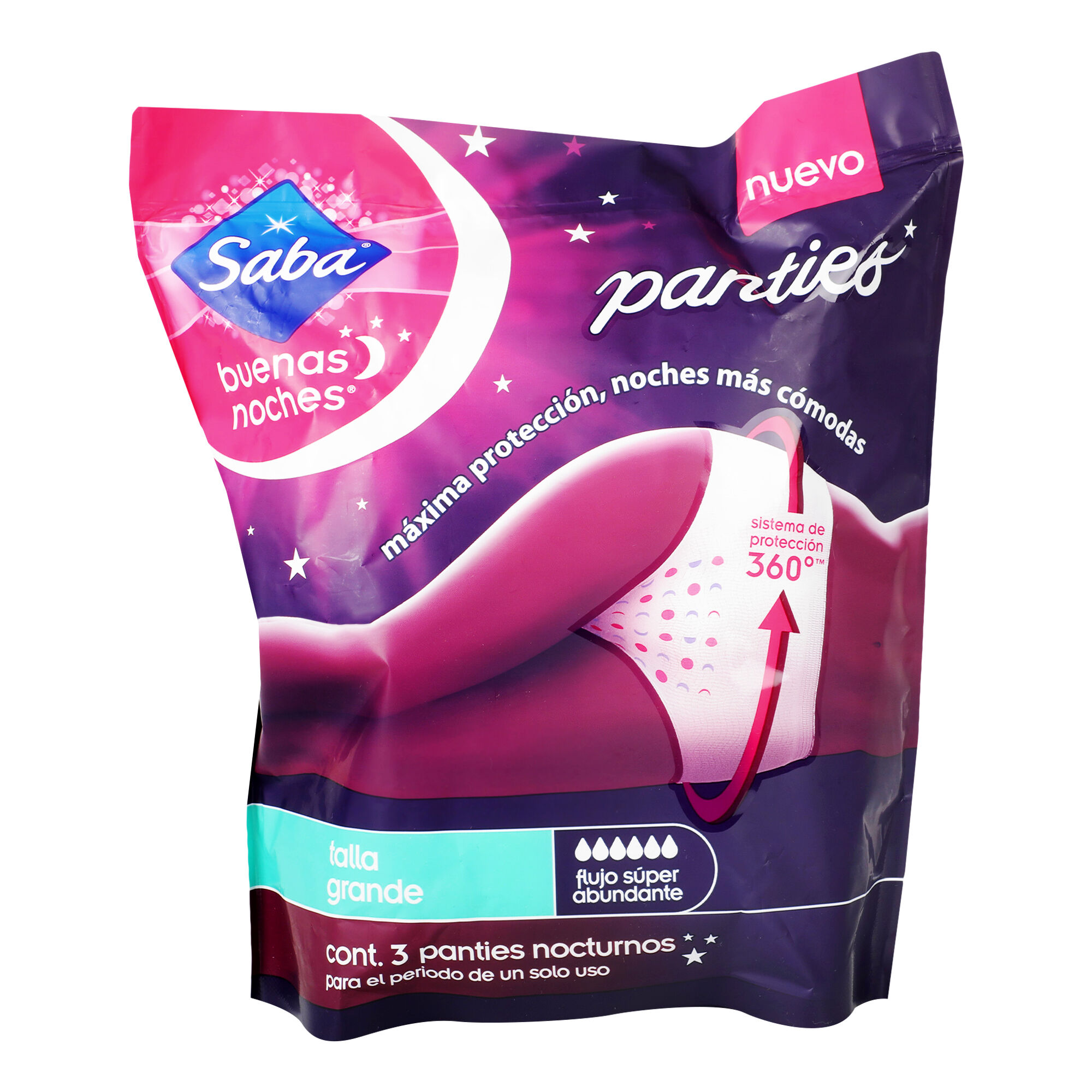 Toalla Femenina Buenas Noches Panties L/xl Saba 3.0 Pza