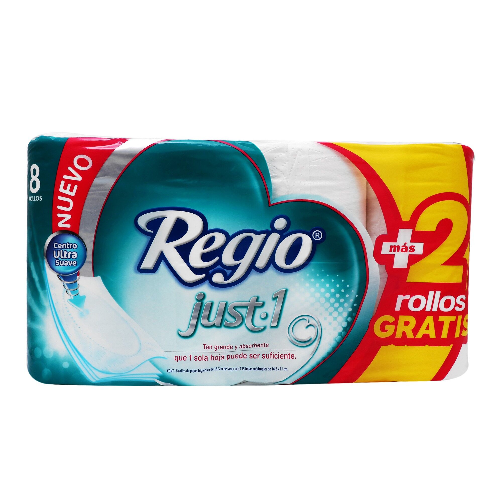 Papel Higienico Just One 6+2 Gratis 115 Hc Regio 8.0 Pz