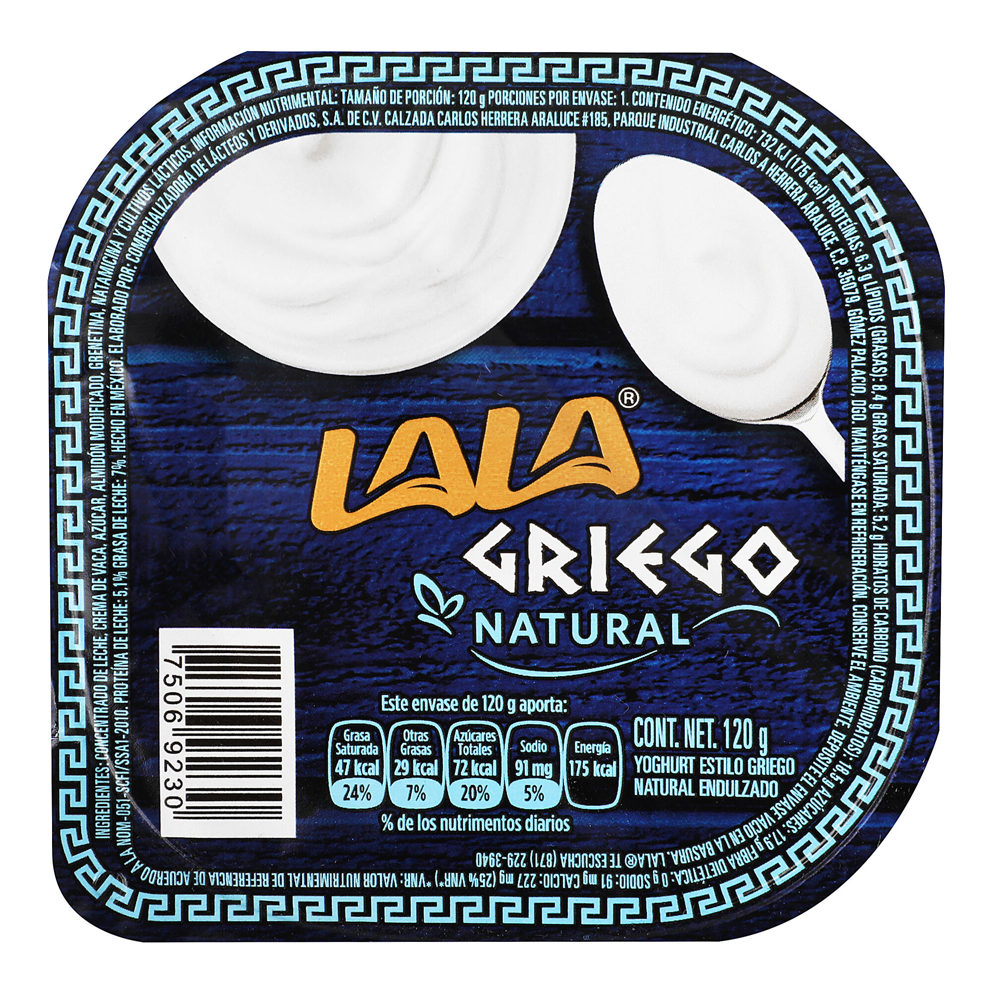 Yoghurt Griego Natural Lala 120.0 Gr