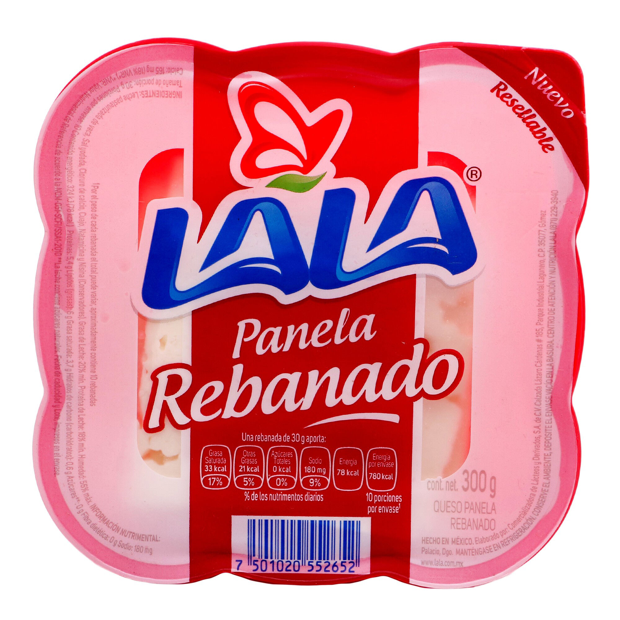 Queso Panela Rebanado Lala 300.0 Gr