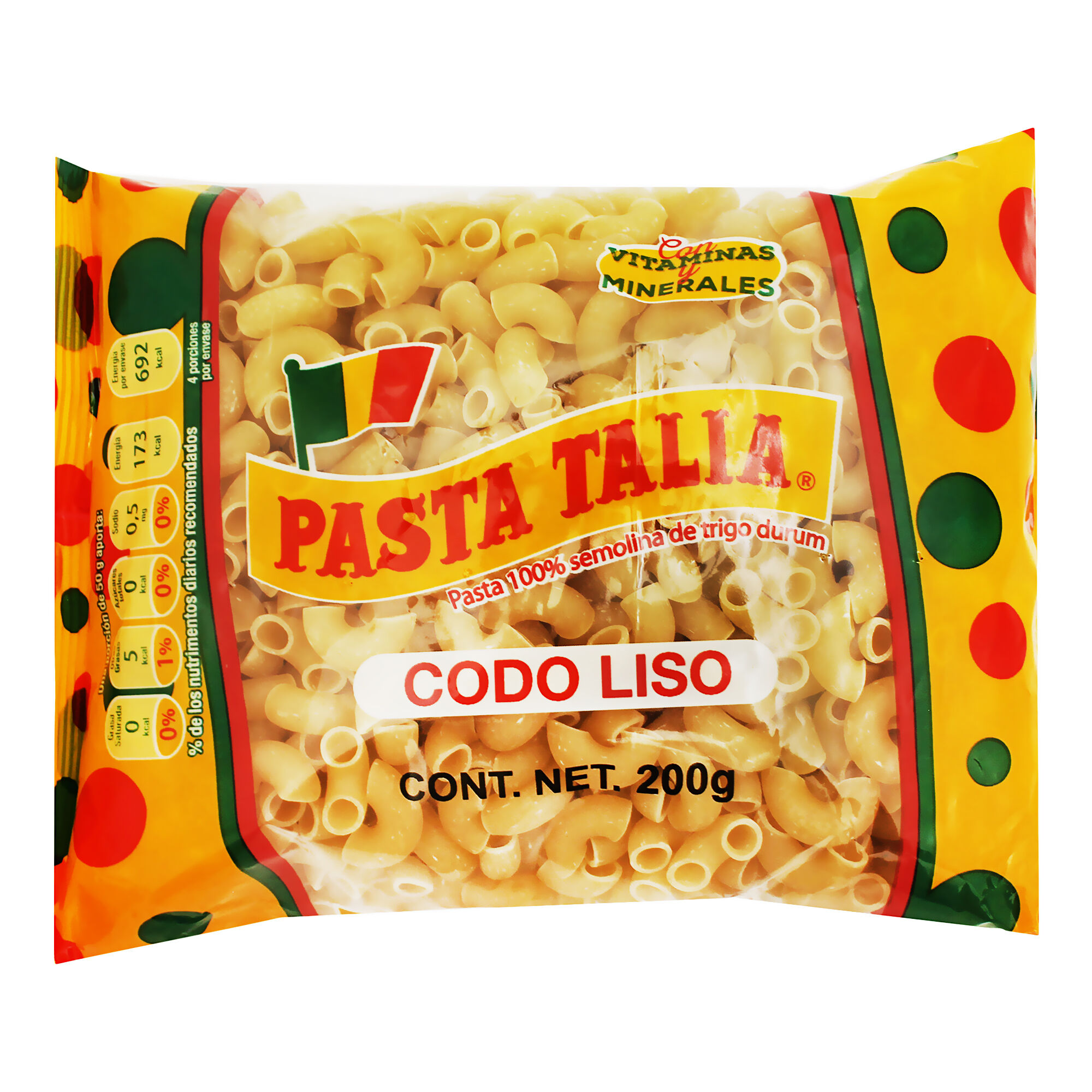 Pasta Codo Liso Talia 200 0 Gr