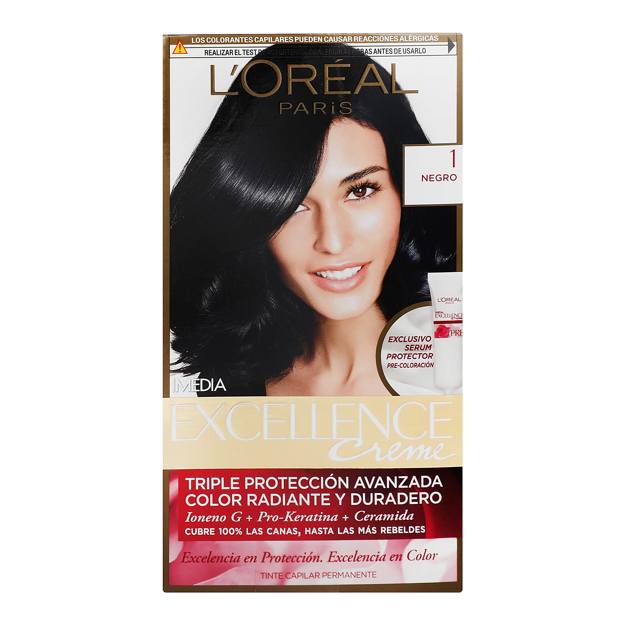 Tinte Cabello Negro #1 Imedia Exce 1.0 Pza