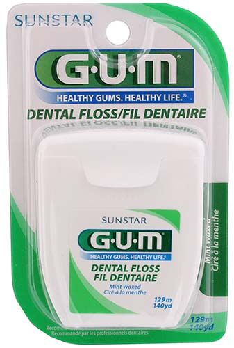 Hilo Dental Encerado Sabor Menta 129m Gum 1.0 Pza