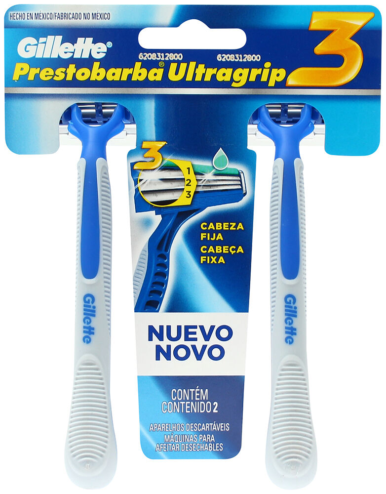 Rastrillo Desech Presto Ultragrip 3 Gillette 2.0 Pza