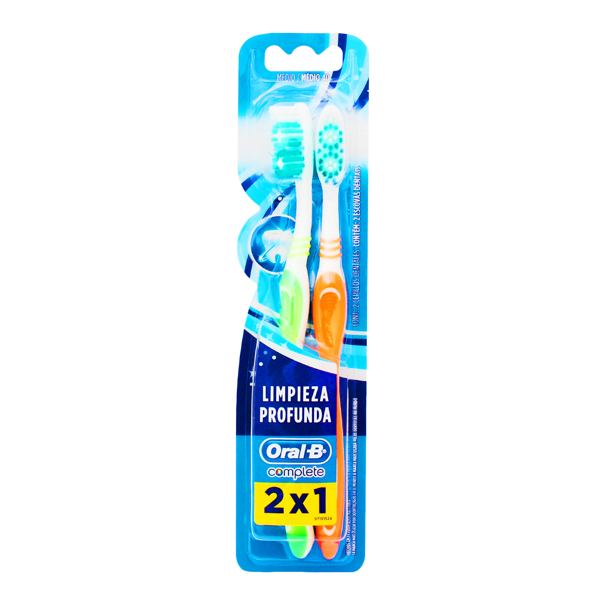 Cepillo Dental 2 Pack Complete 40 Med Oral B 2.0 Pza