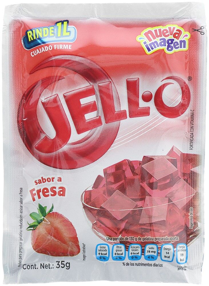 Gelatina Fresa Jell O 25.0 Gr
