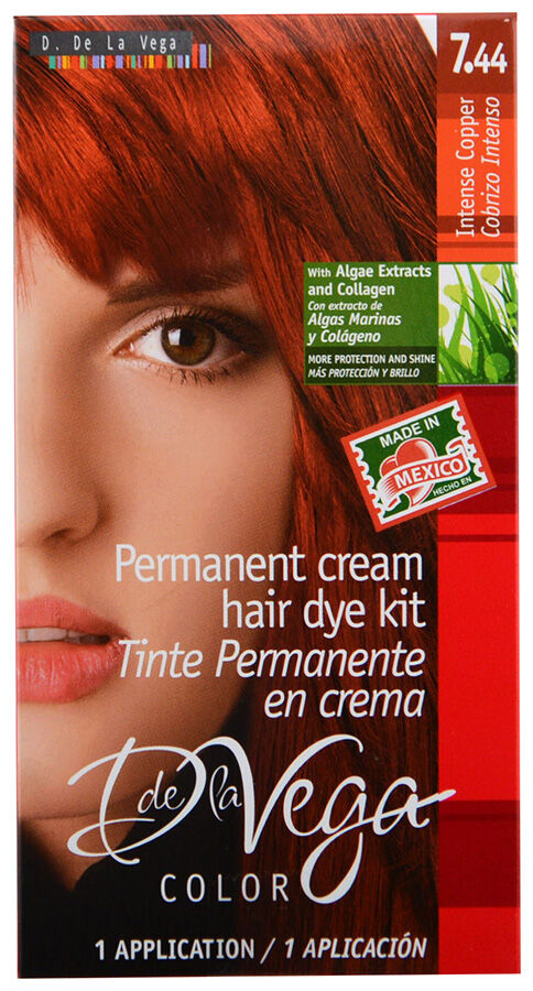 Tinte Cabello Rubio Cobrizo #7.44 D De La Vega 1.0 Pza