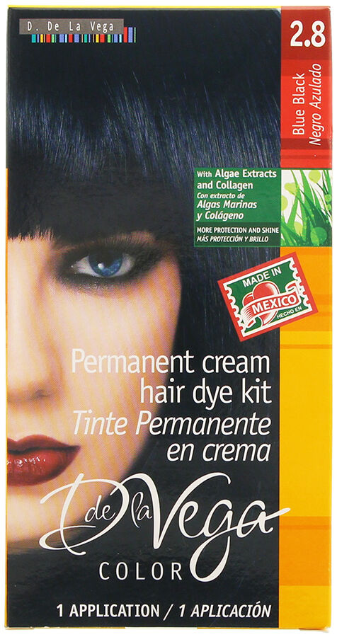 Tinte Cabello Negro Azulado #2.8 D De La Vega 1.0 Pza