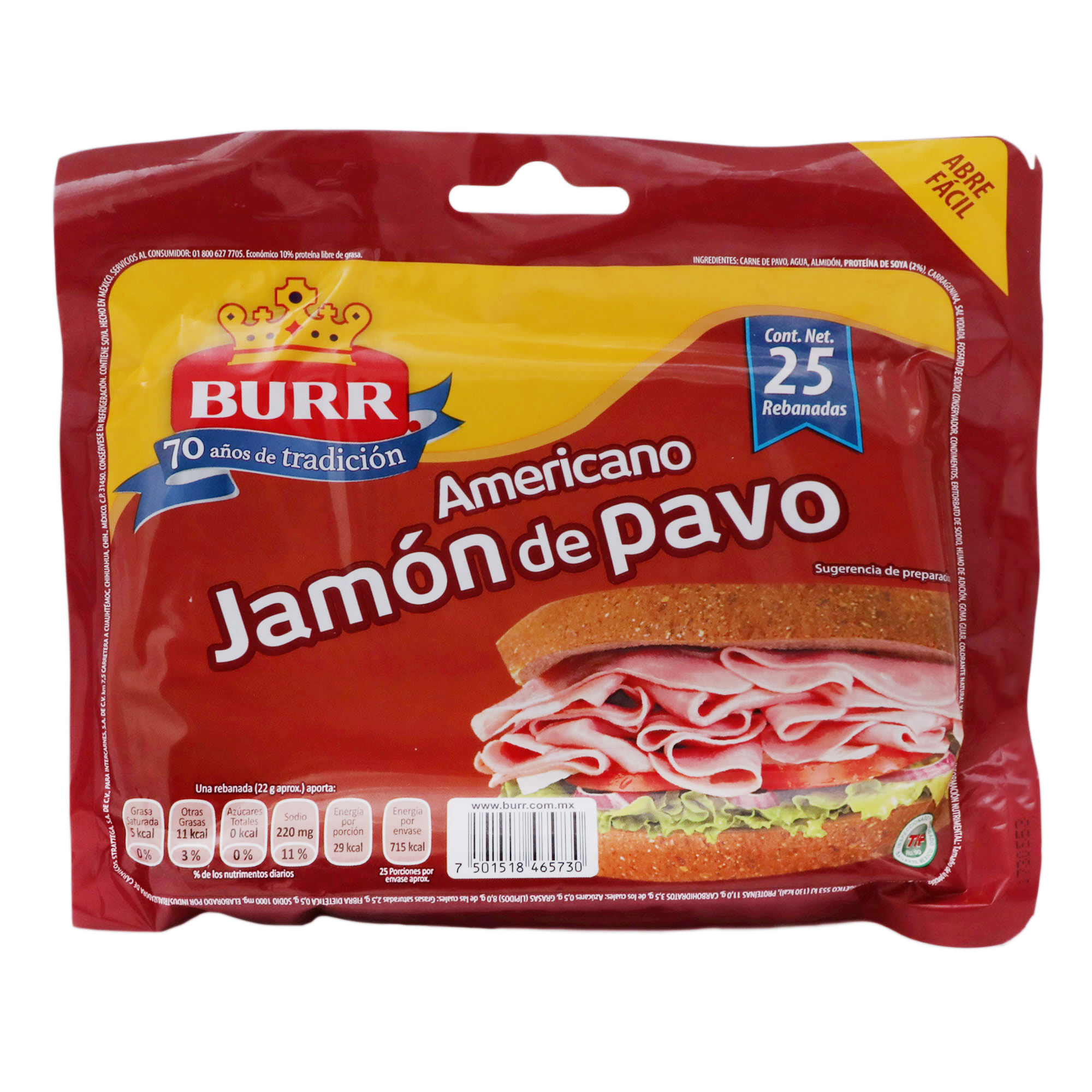 Jamon Pavo Americano Burr 21.0 Pza
