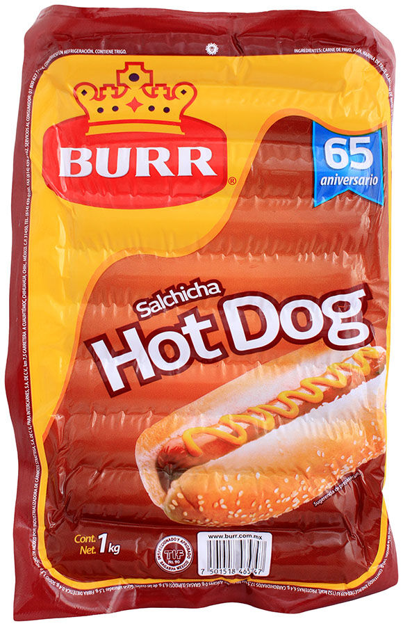 Salchicha Hot Dog Burr 1.0 Kg
