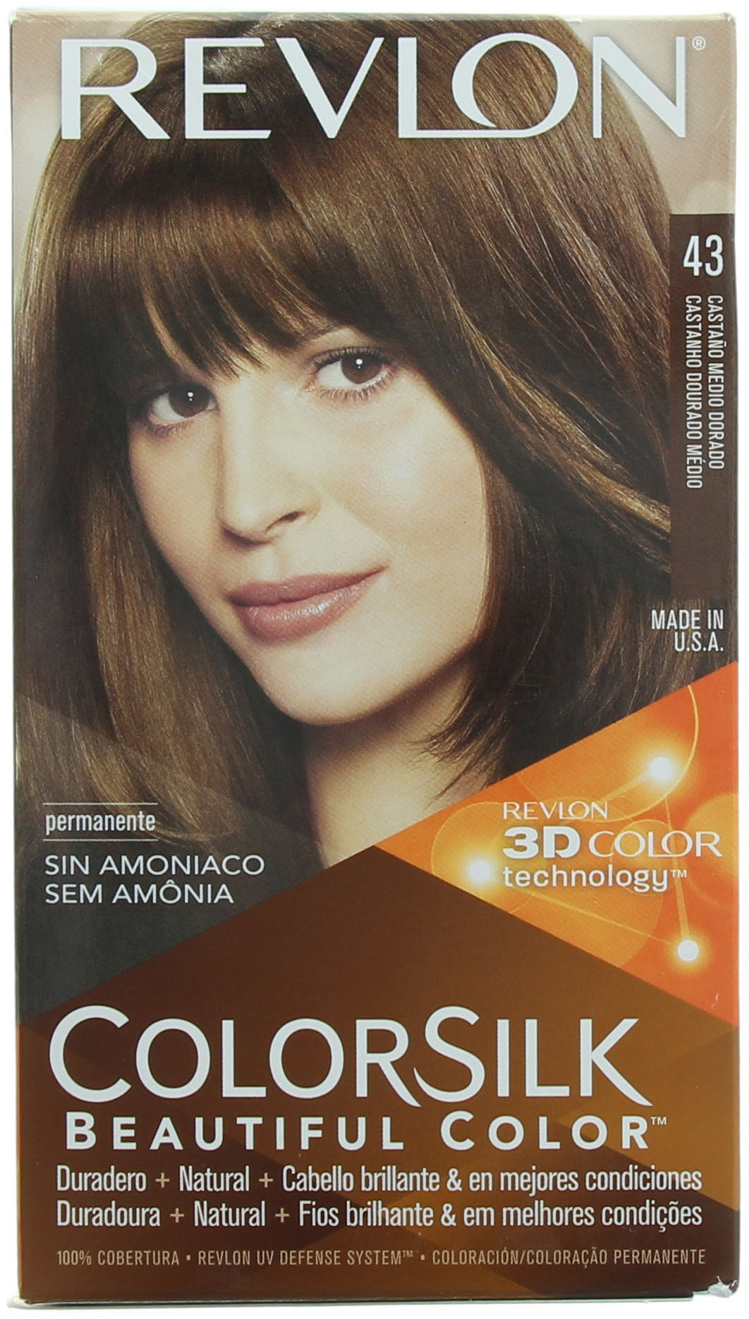 Tinte Cabello Castaño Medio #43 Color Silk 1.0 Pza