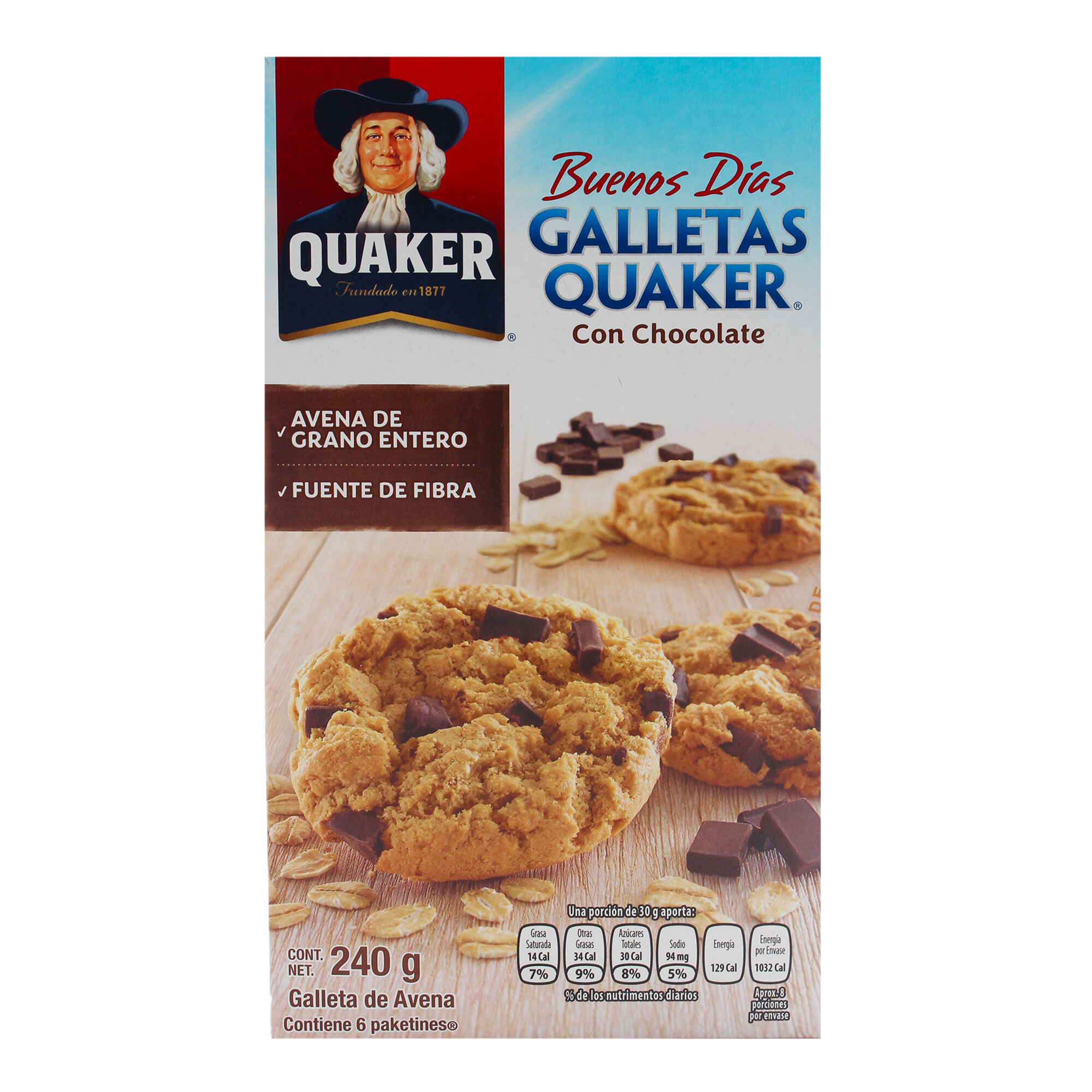 Galleta De Avena Con Chocolate Quaker 240.0 Gr