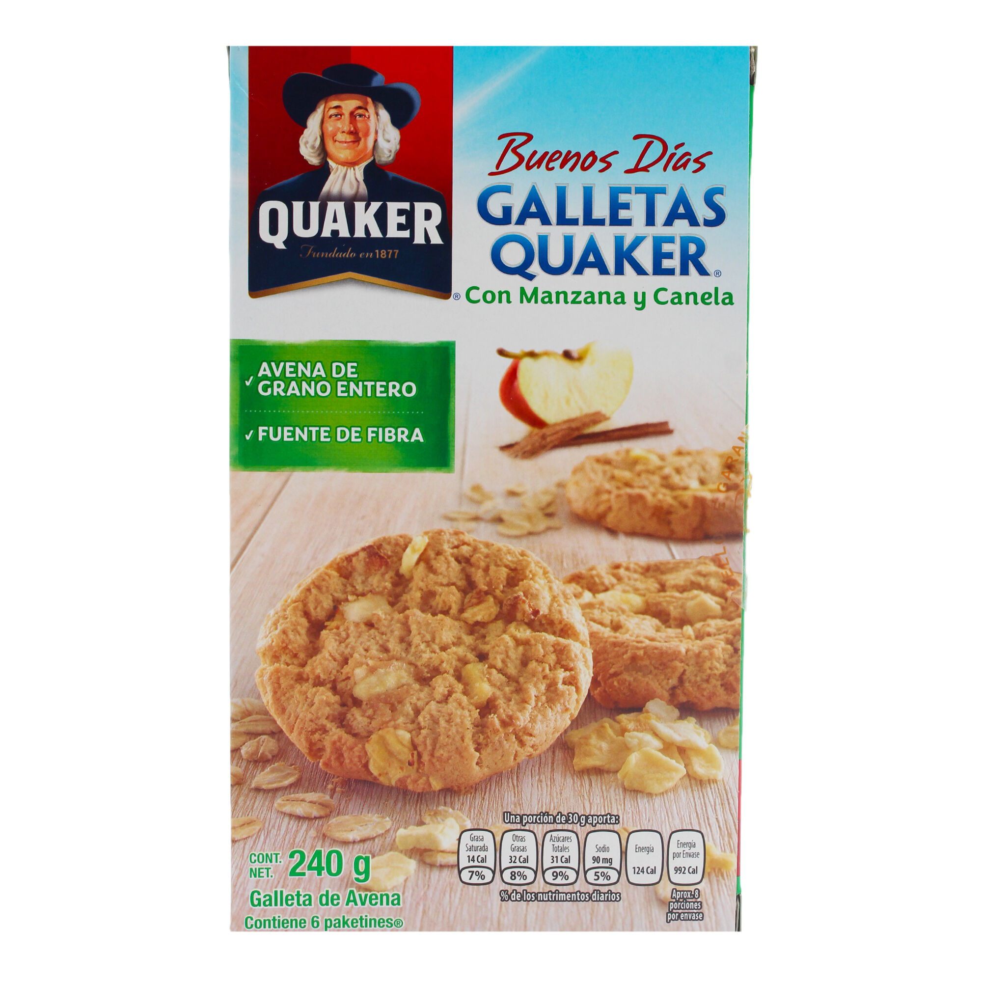 Galleta De Avena Con Manzana Quaker 240.0 Gr