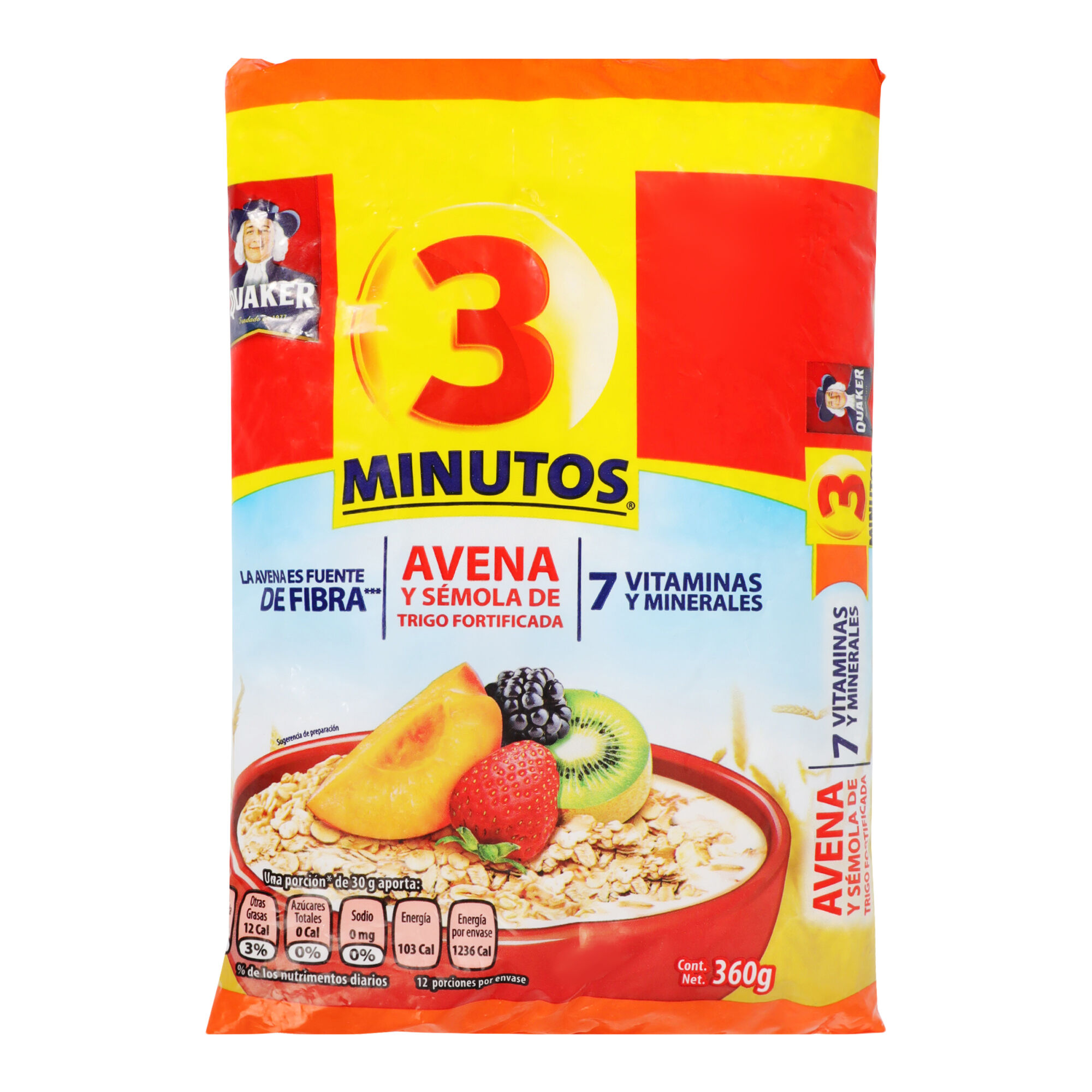 Cereal Avena 3 Minutos Quaker 370.0 Gr