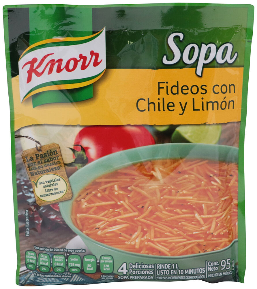 Sopa Fideo Chile Y Limon Knorr 95.0 Gr