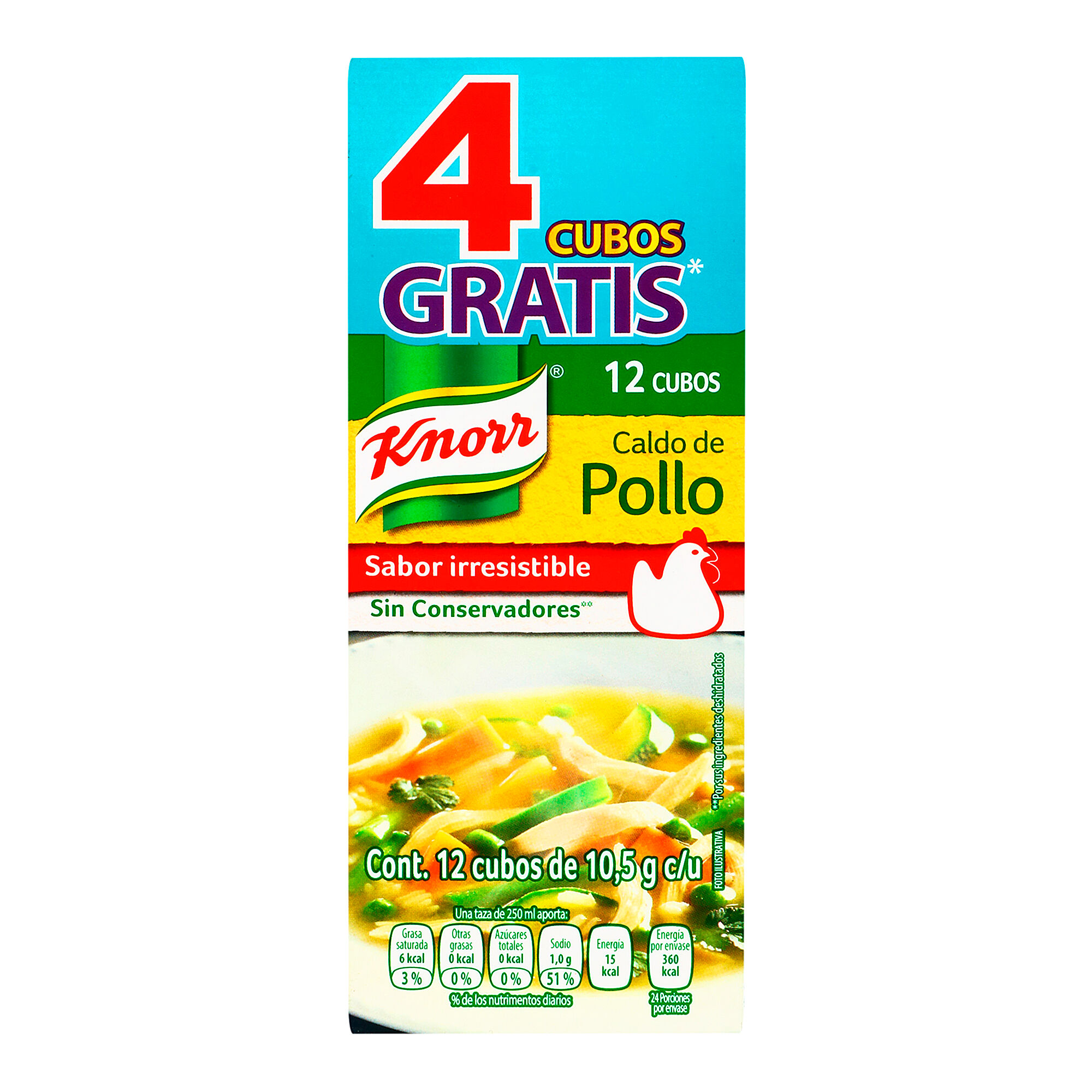 Caldo De Pollo +4 Cubos Gratis Knorr 12.0 Pza
