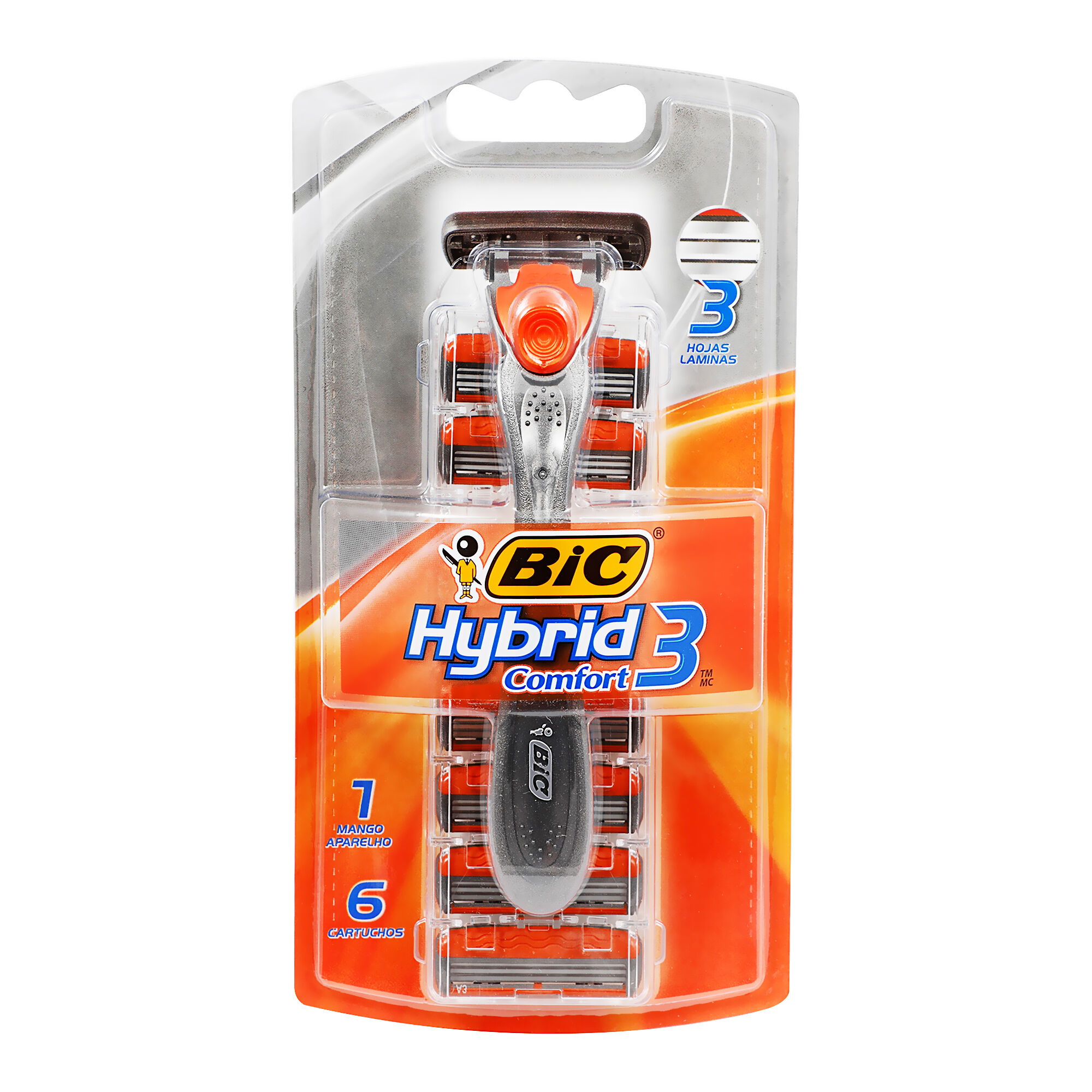 Maquina Desechable Hybrid Comfort3 +6 Cartuc Bic 1.0 Pz