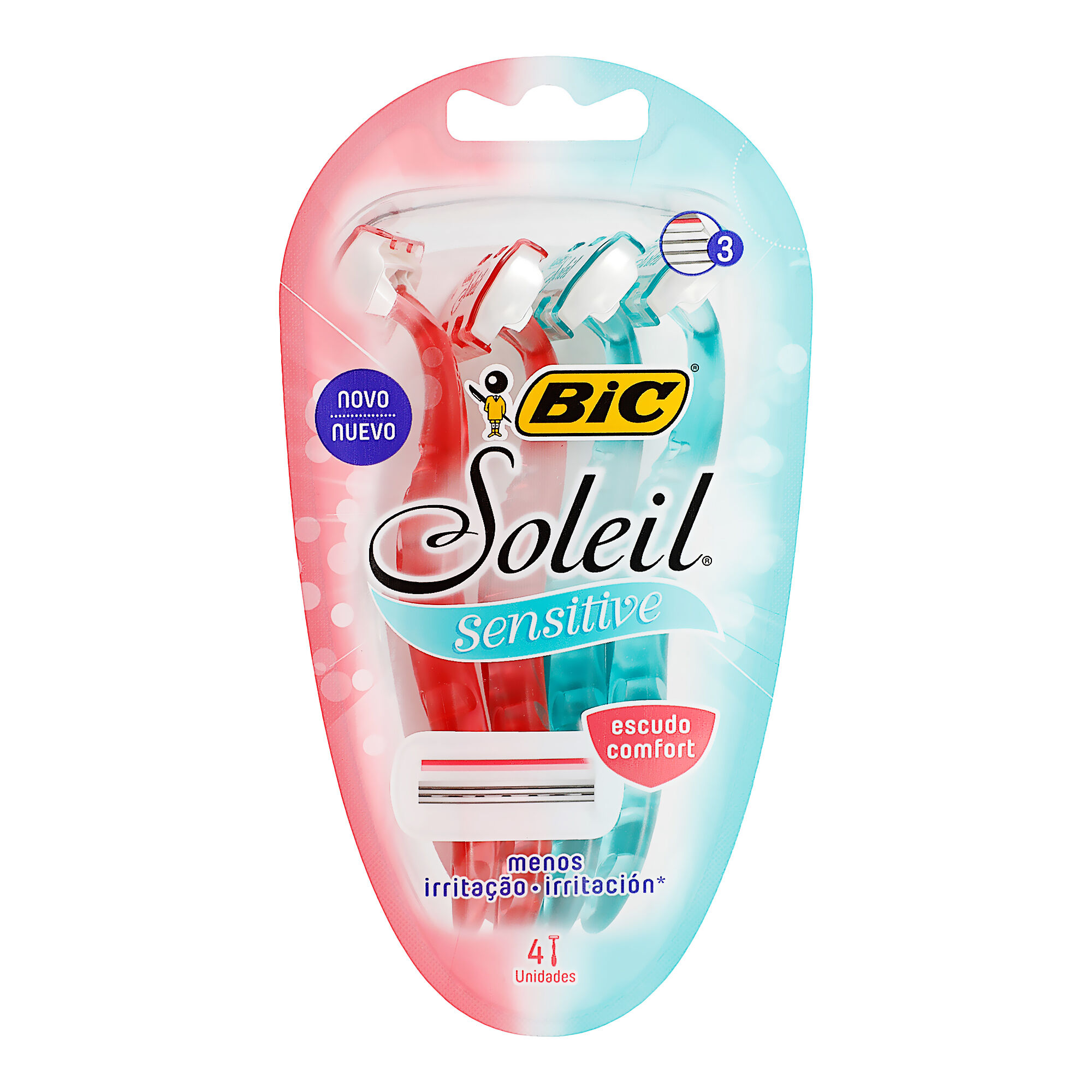 Maquina Desechable Soleil Sensitive Menos Irri Bic 4.0