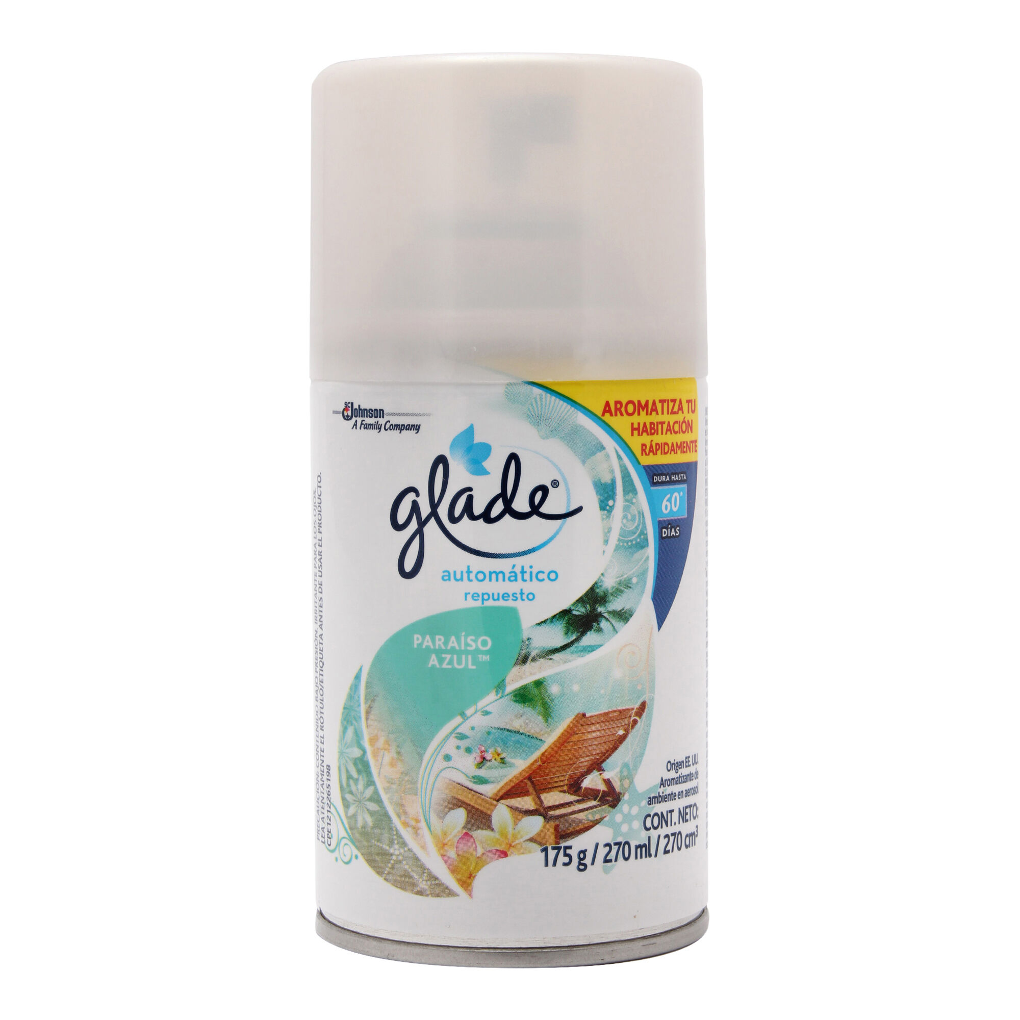 Aromatizante Automatico Repuesto Paraiso Azul Glade 175.0