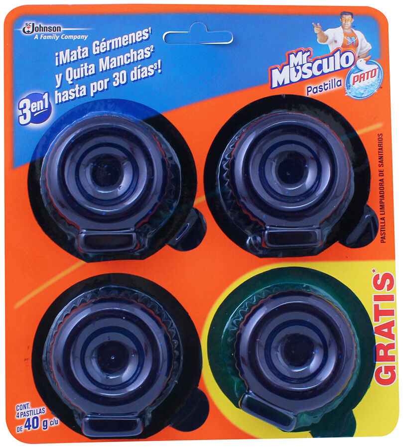 Pastilla Sanitaria Azul Limpiadora 3pack +1 Mr Musculo 16