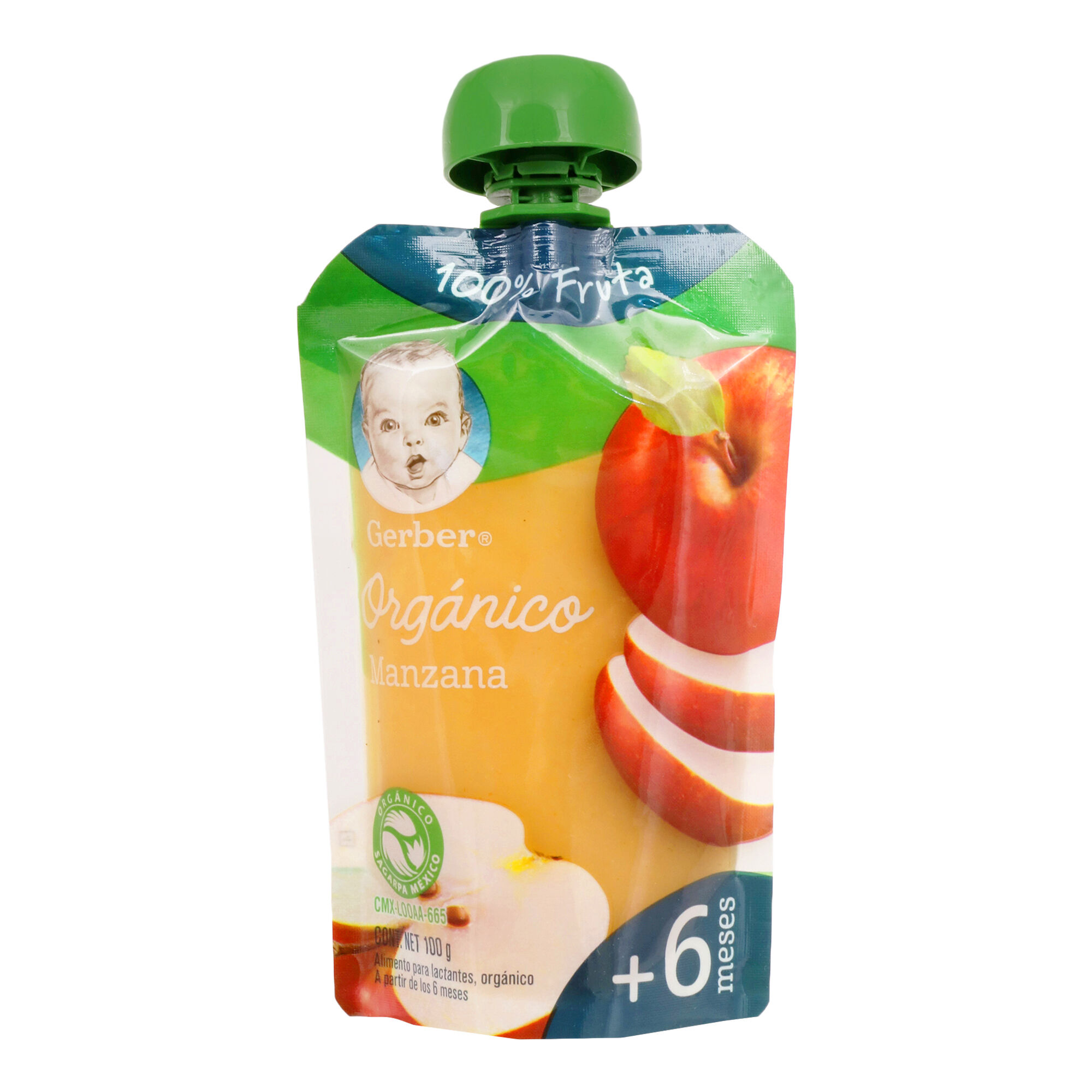 Pouch Organico Manzana Gerber 100.0 Gr