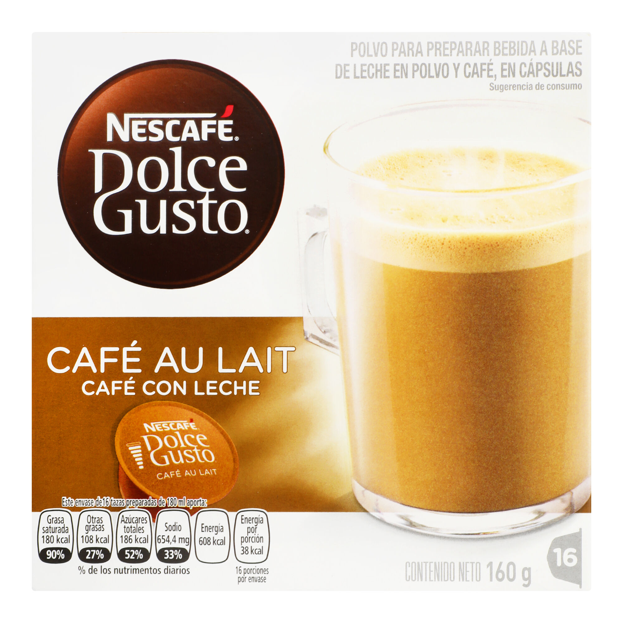 Cafe En Capsulas Aut Lait Dolce Gusto 16 0 Cap