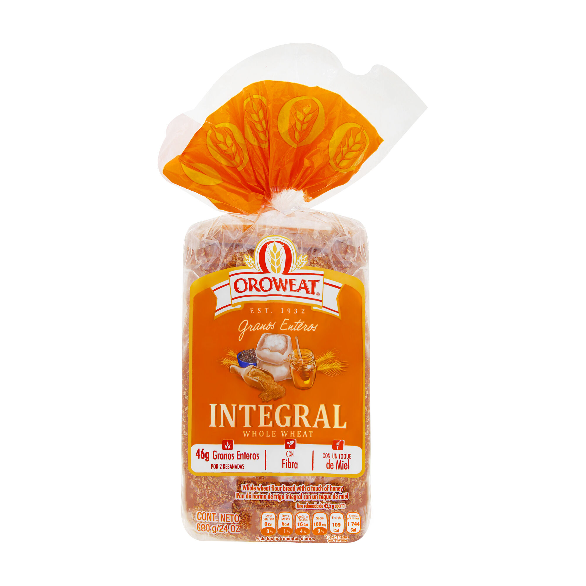 Pan De Barra 100% Whole Wheat Oroweat 680.0 Gr