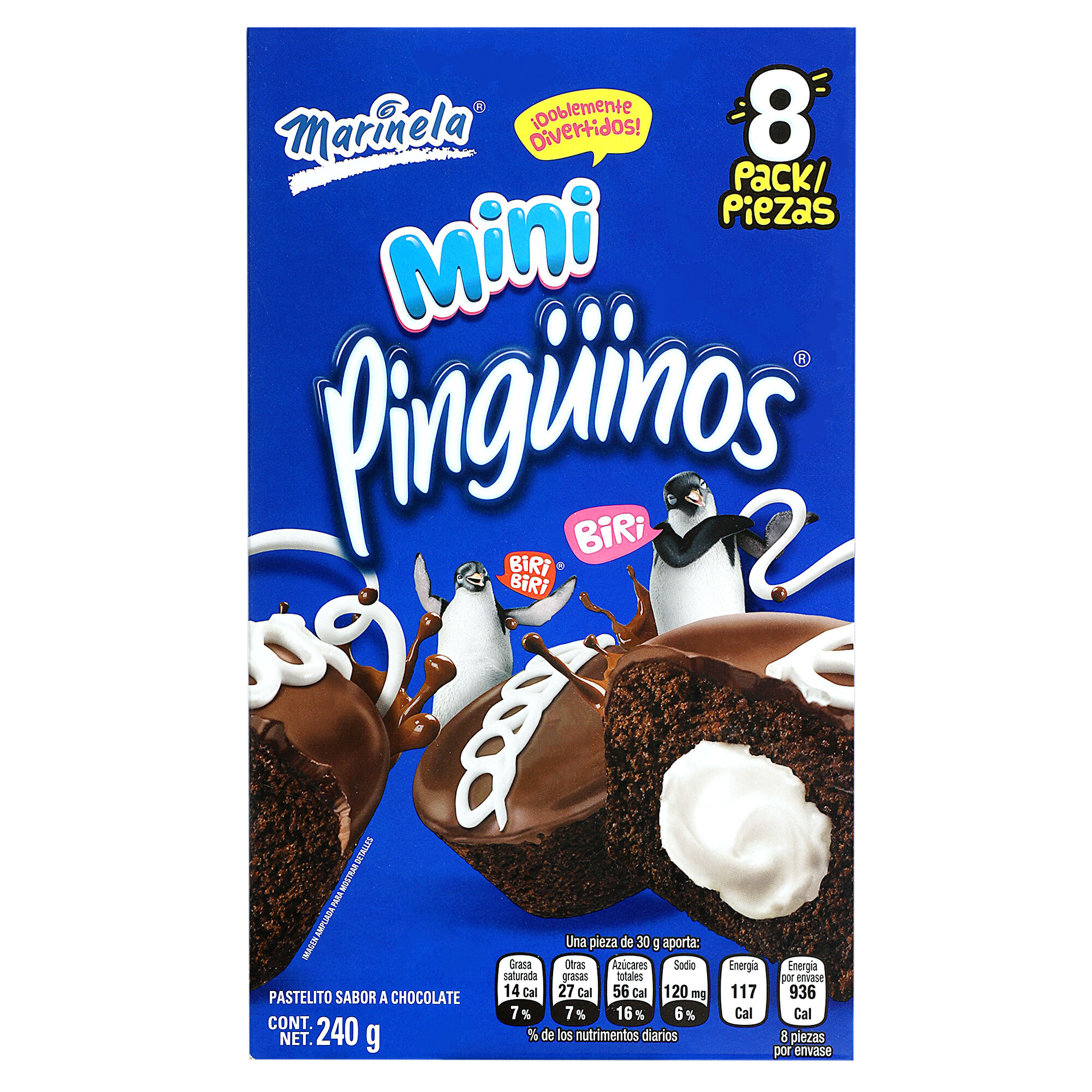 Mini Pinguino Cajilla 8 Pz Marinela 200.0 Gr