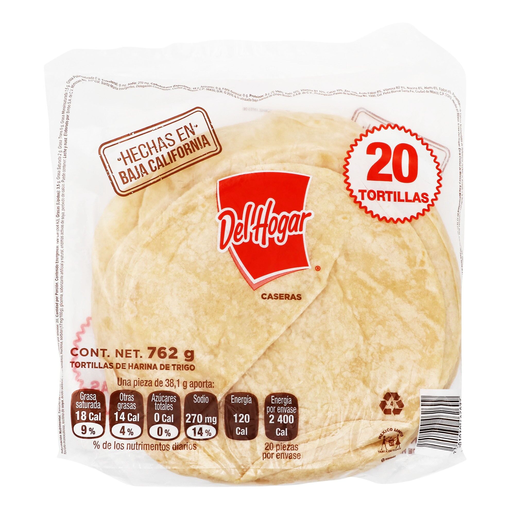 Tortilla De Harina Del Hogar 762.0 Gr