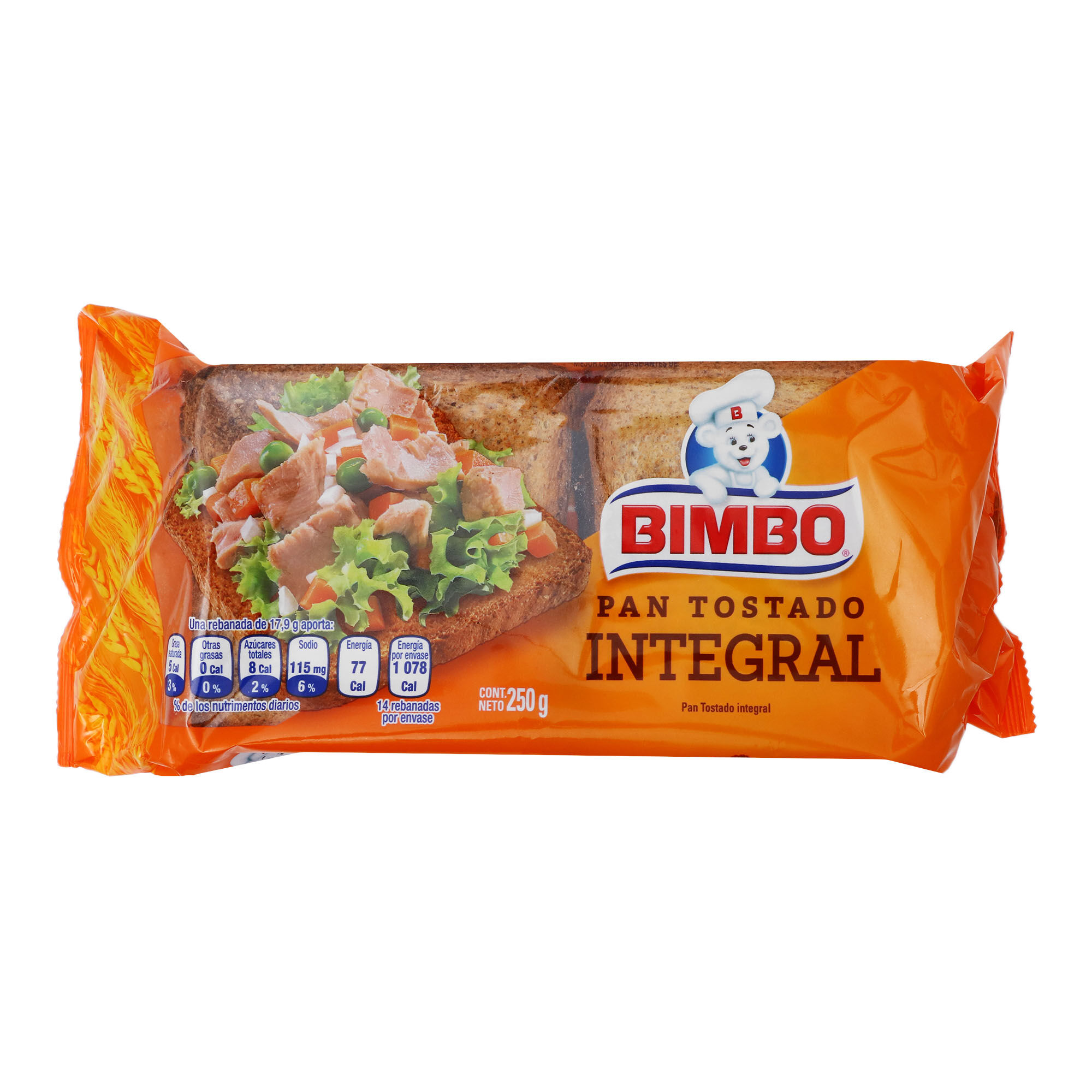 Pan Tostado Integral 250g Bimbo 250.0 Gr