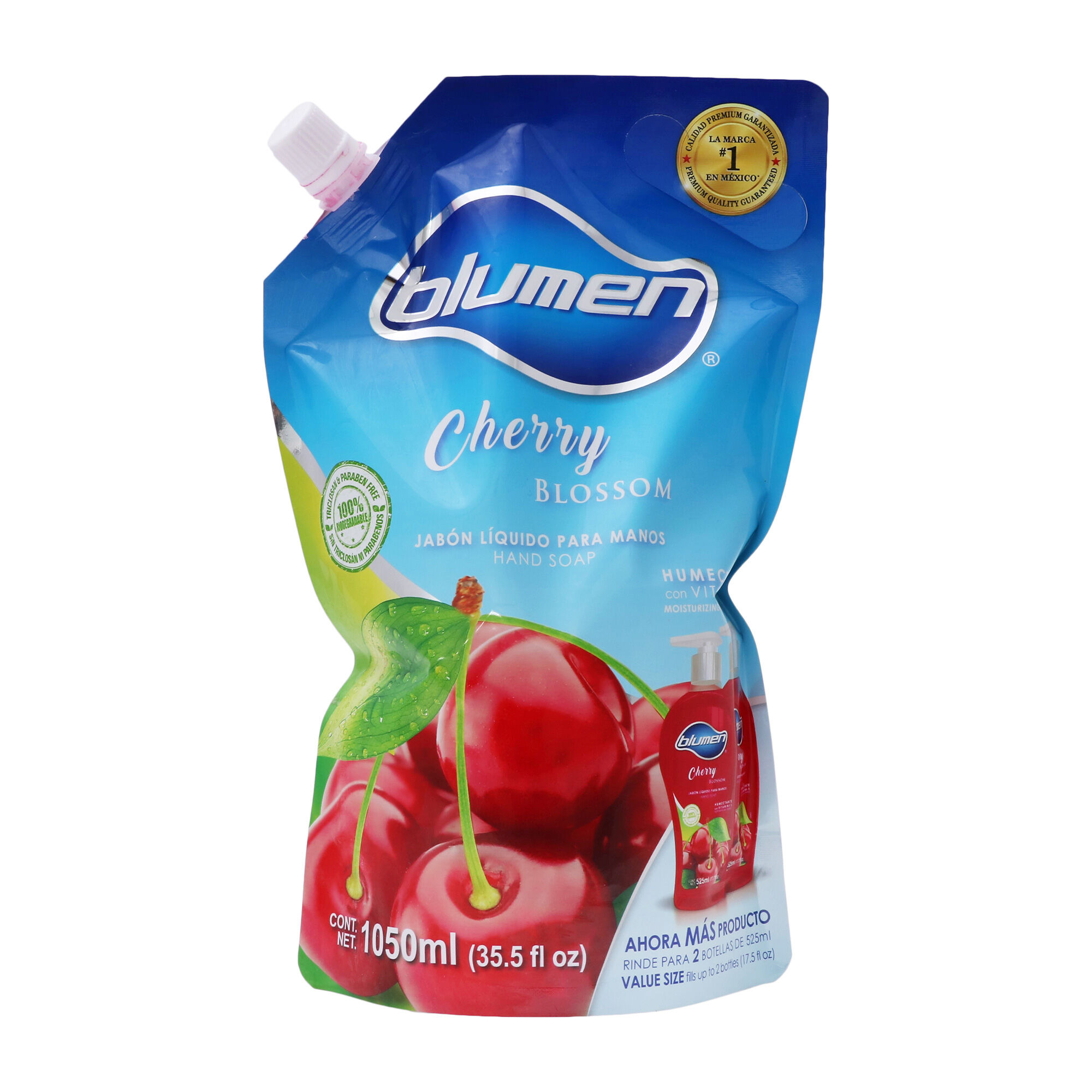 Jabon Liquido Antibacterial Cherry Refil Blumen 1050.0